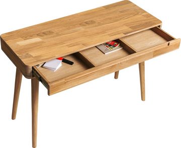 Home affaire Schreibtisch »Scandi«, aus Eichenholz, mit vielen Stauraummöglichkeiten, Breite 110 cm