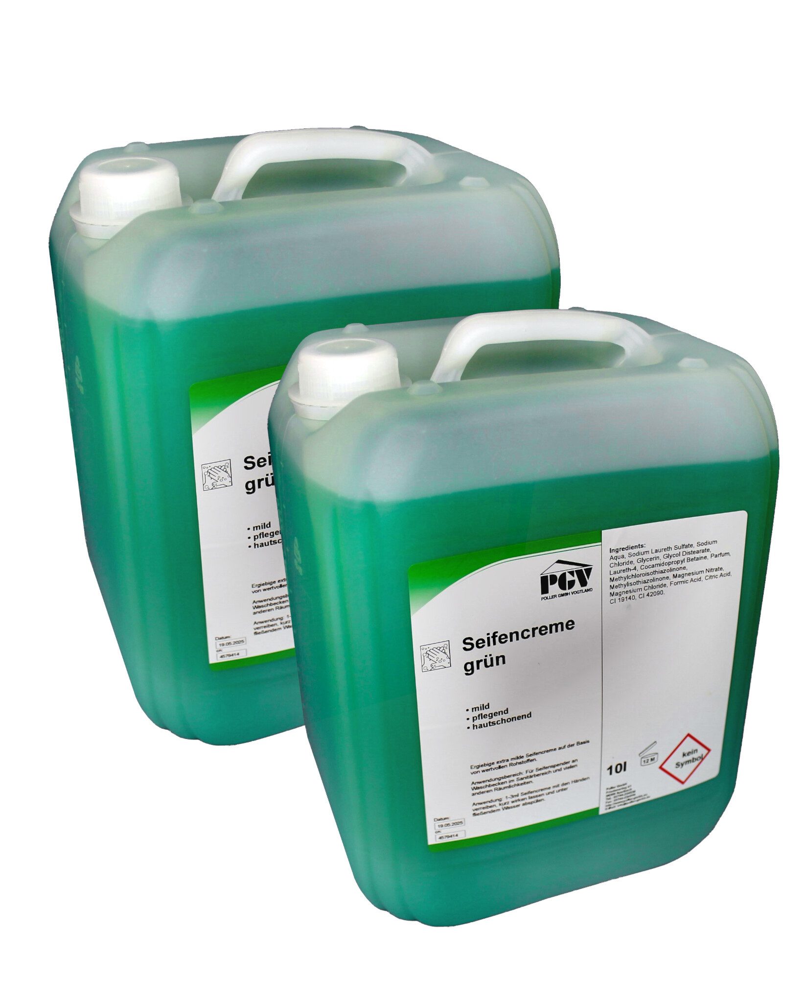 Flüssigseife Мылоcreme GRÜN, 10 Liter, verschiedene Mengen, 2-tlg.