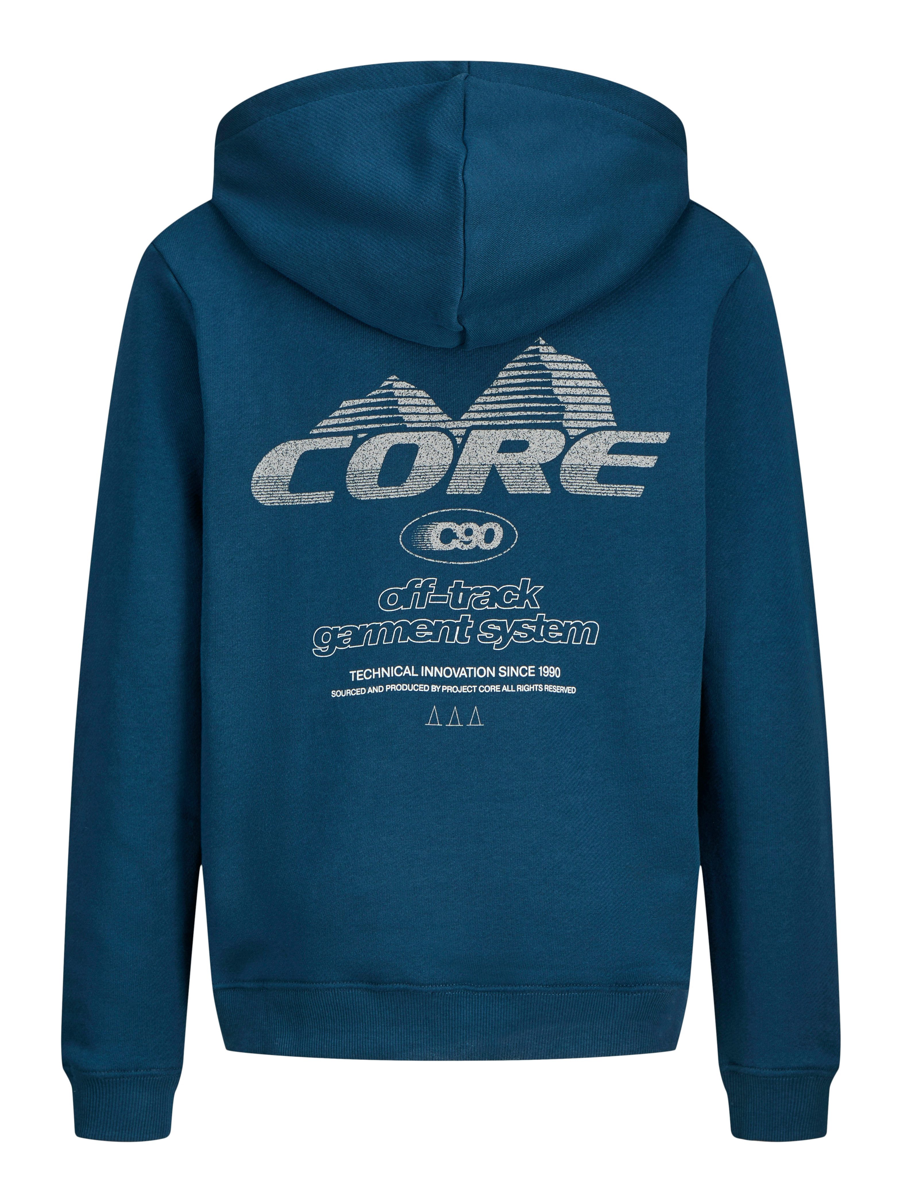 Jack & Jones Junior Kapuzensweatshirt JCOGRID SWEAT HOOD JNR mit kleinem Brust- und großem Rückenmotiv – Bild 3 von 3