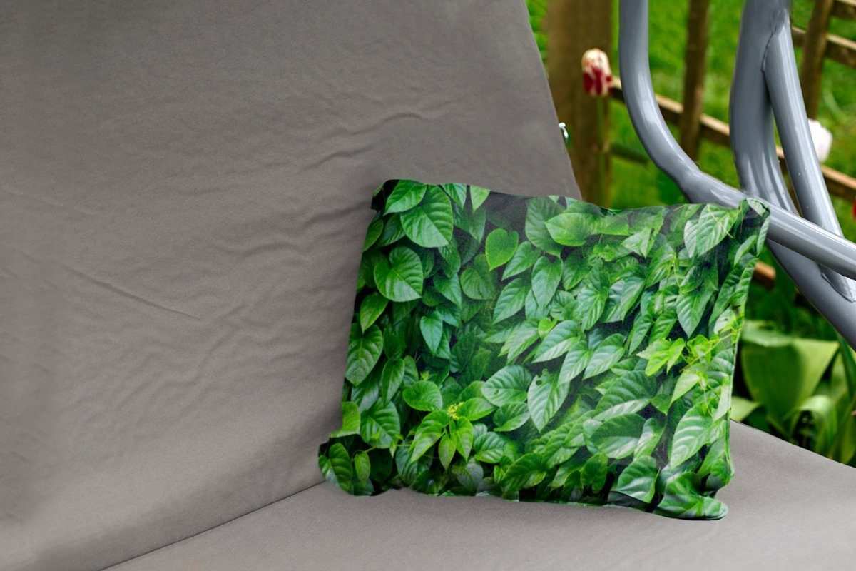 MuchoWow Dekokissen Grüne Blätter, Outdoor-Dekorationskissen, Polyester, Kissenhülle Dekokissenbezug