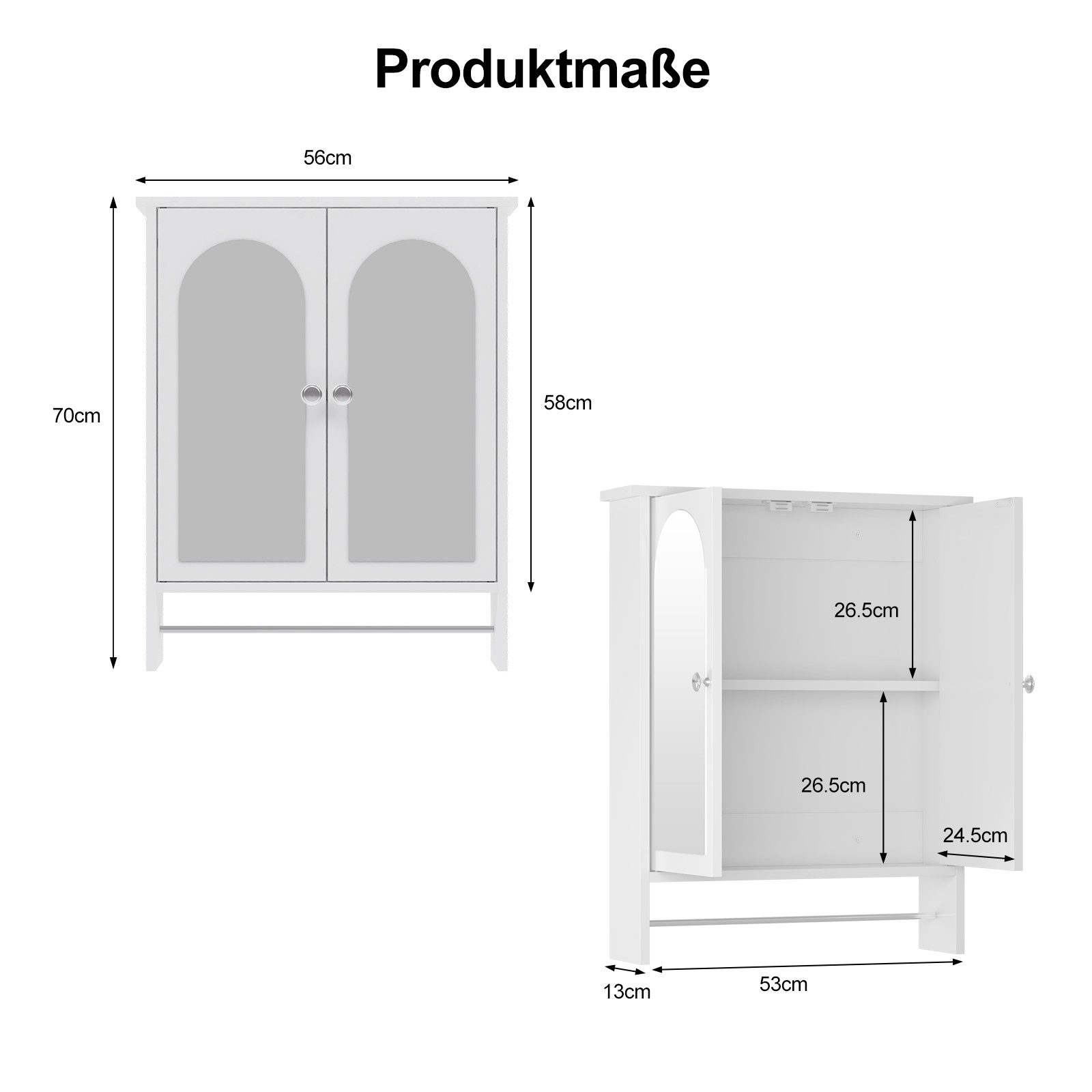 radelldar Badezimmerspiegelschrank Spiegelschrank mit Einlegeböden,Wandspie günstig online kaufen