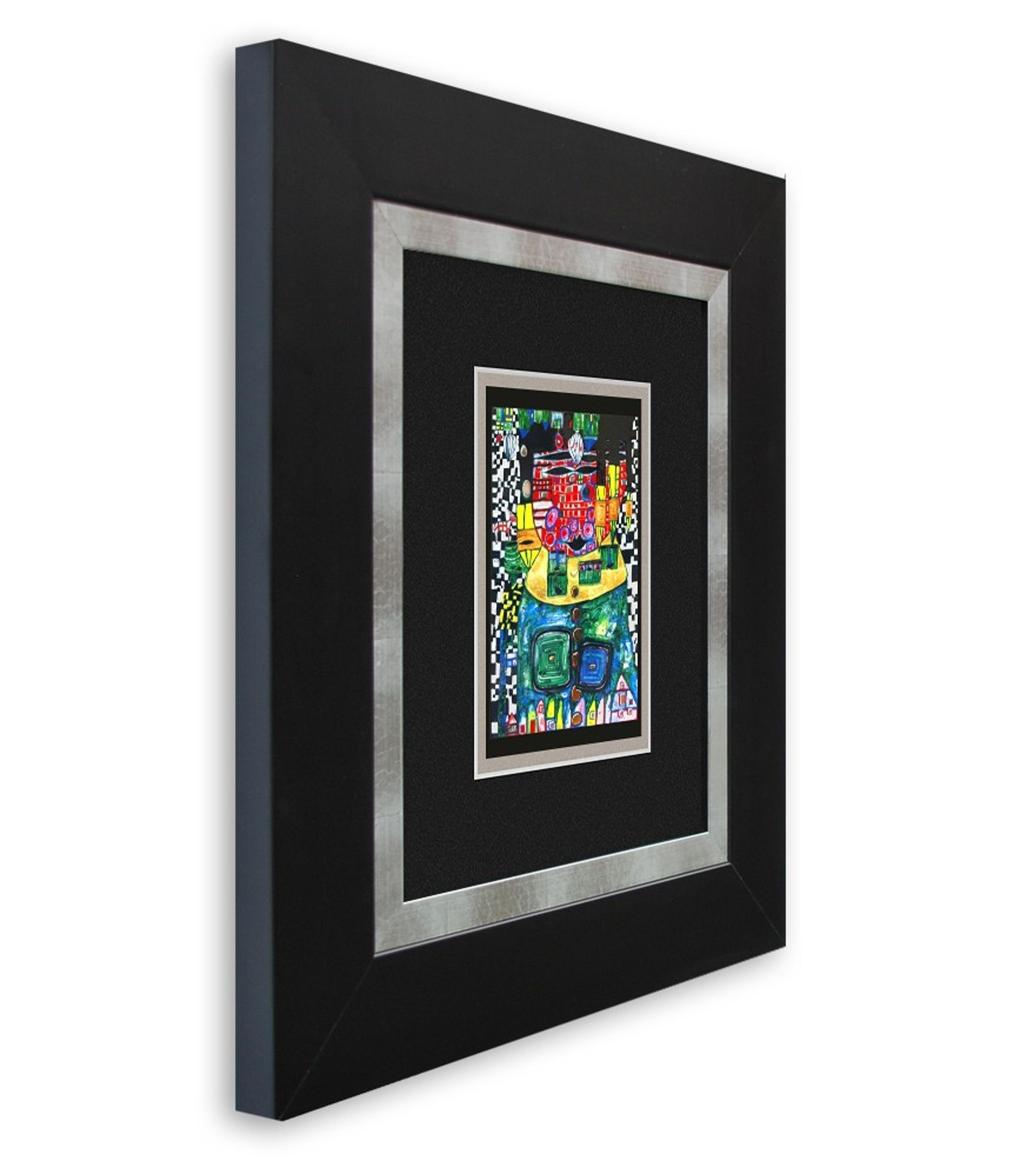 Bild Poster gerahmt mit / Hundertwasser Bild Rahmen mit / / Wandbild artissimo 40x45cm Rahmen