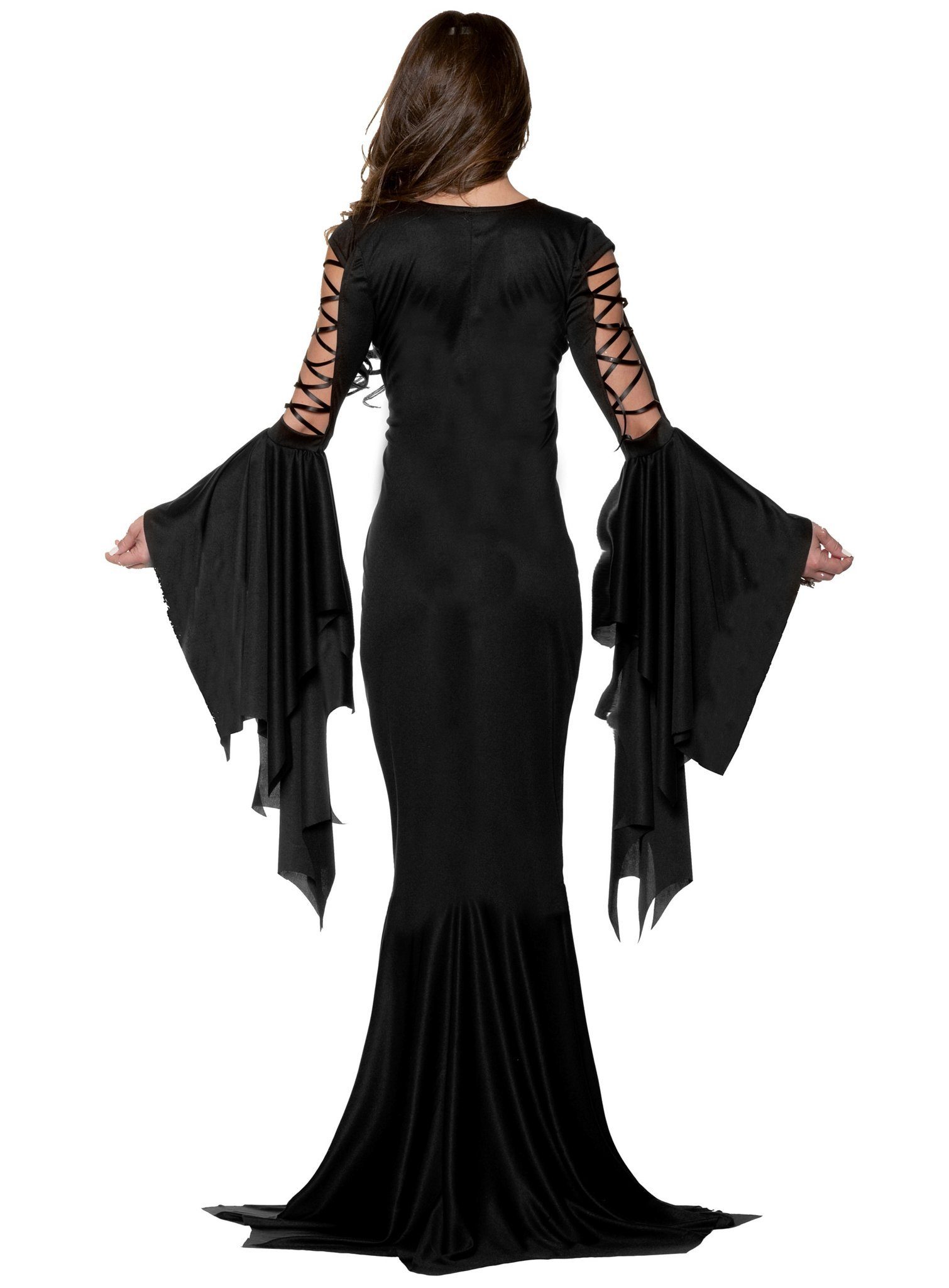 Underwraps Vampir-Kostüm Vampiress Kleid - Halloween Kostüm Damen, Körperbetontes Vampirkleid mit tiefem Ausschnitt