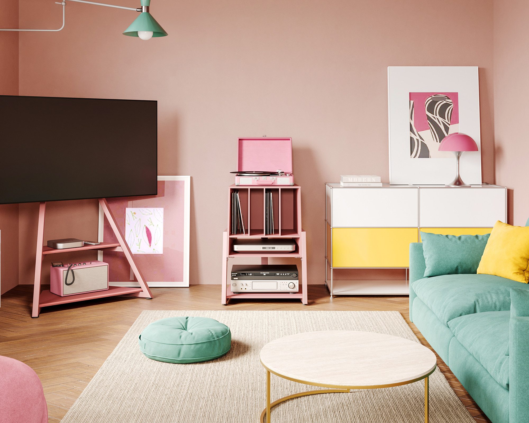 FITUEYES TV-Regal, Plattenspieler Tisch HiFi Rack günstig online kaufen