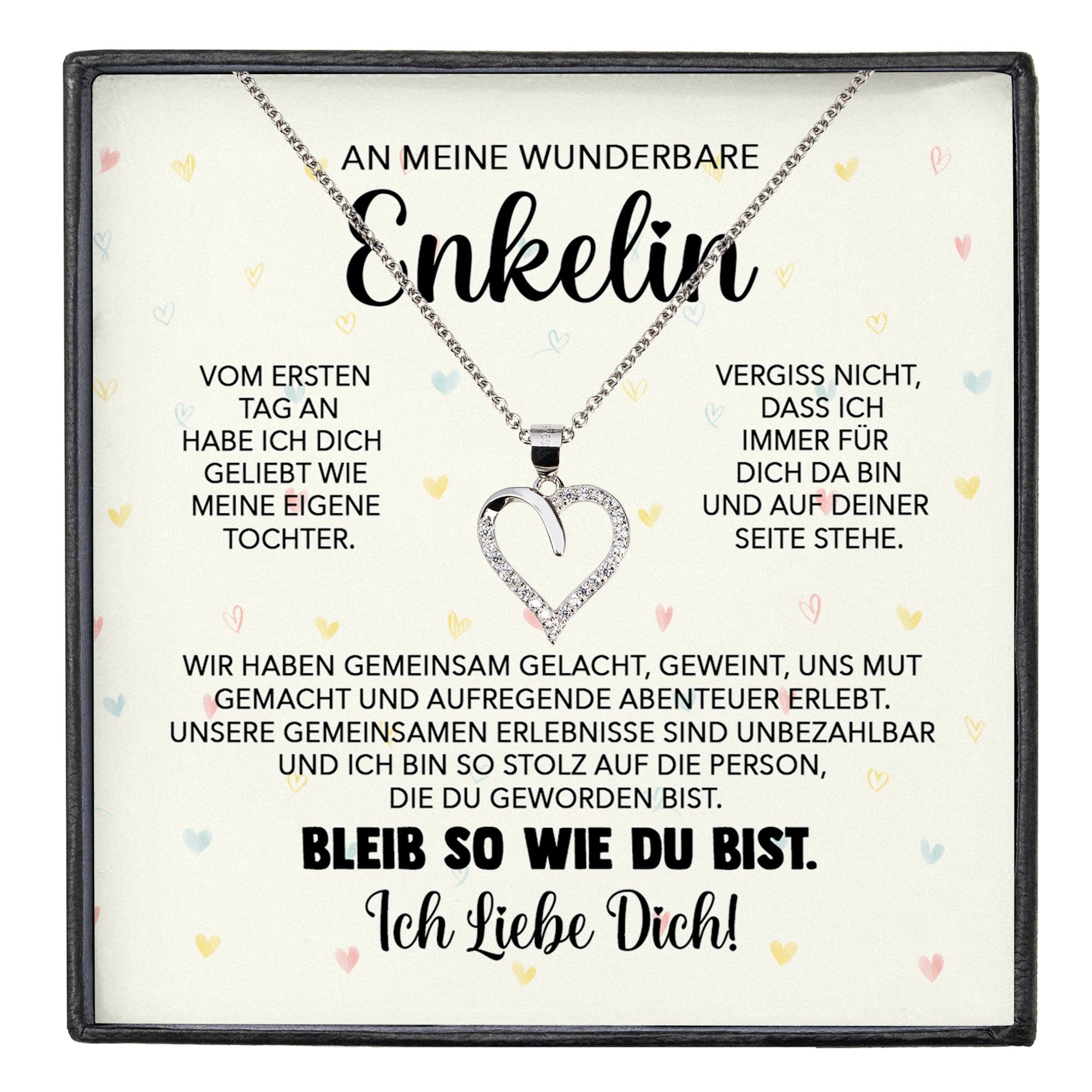 Schmuckset An Meine Enkelin Geschenk von Oma Opa Mädchen Herz Halskette Frauen
