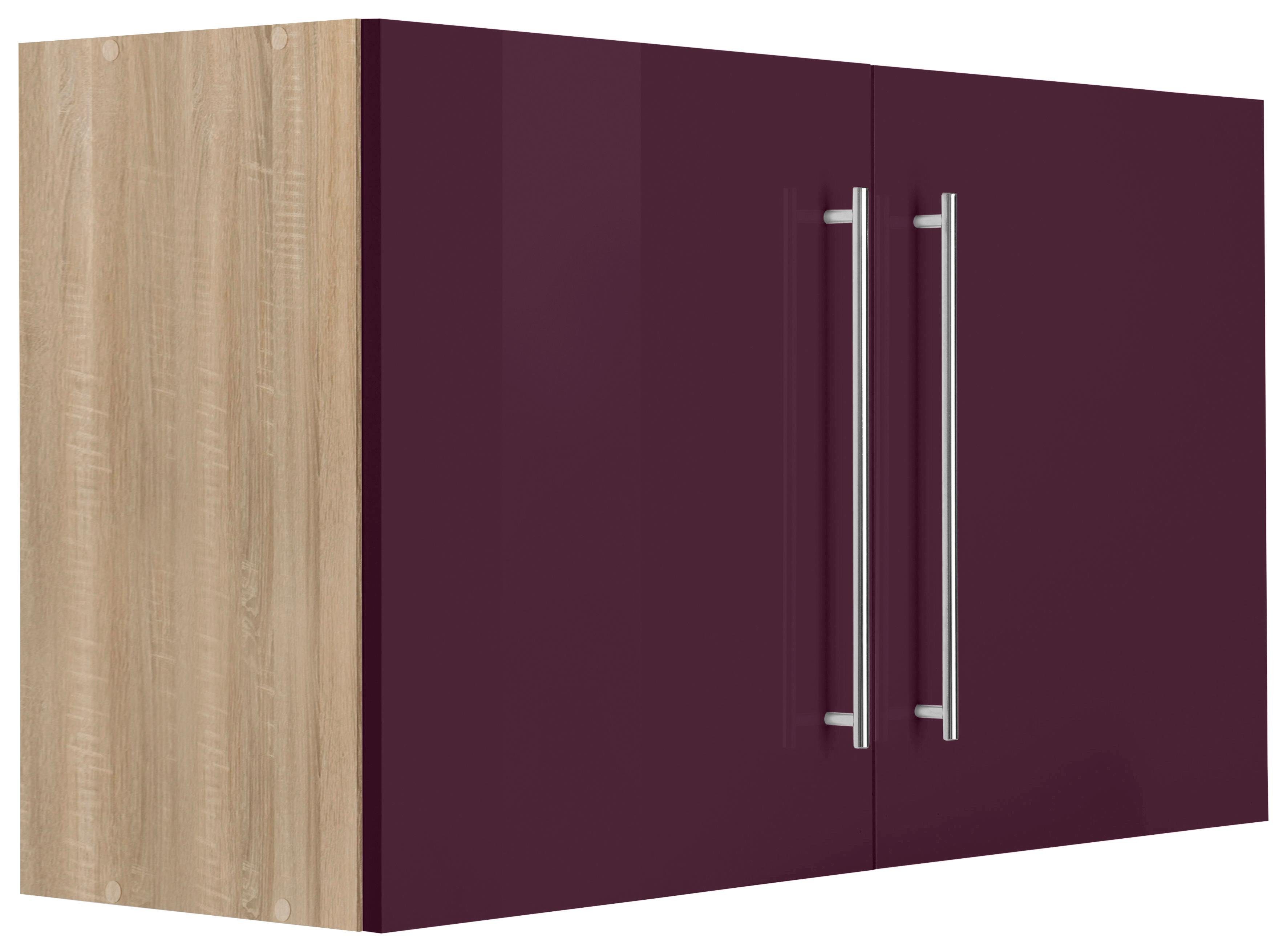 HELD MÖBEL Hängeschrank cm eichefarben sonoma Hochglanz/Eiche 100 | aubergine breit sonoma Samos