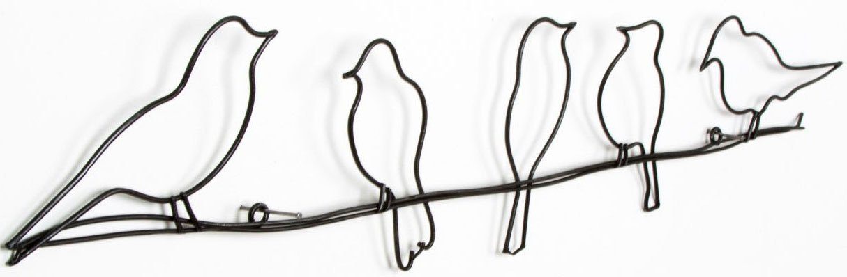 Art for the home Metallbild Metal Art - Vogel, Art, Vögel (1 St), Metall Wandbild Deko Skulptur Vögel Dunkelgrau 12.5 x 60 cm