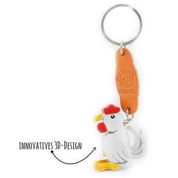 Monkimau Schlüsselanhänger Huhn Schlüsselanhänger Leder Tier Figur (Packung)