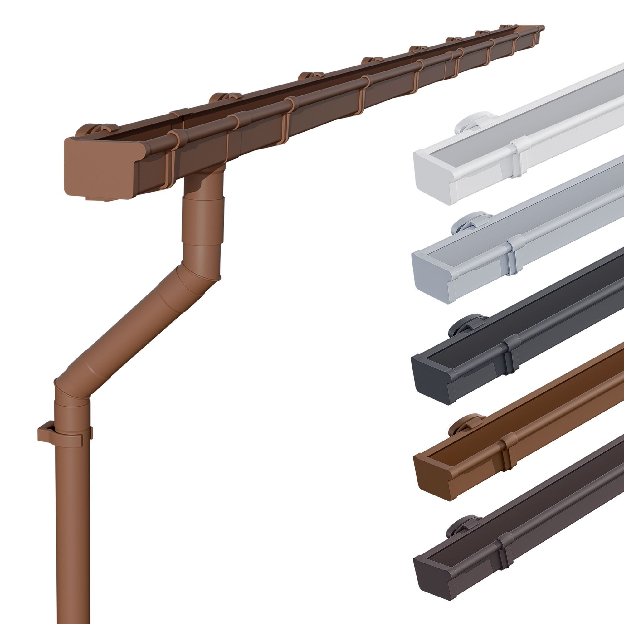 INEFA Dachrinne NW 68 Dachrinnen-Set kastenförmig aus PVC für Gartenhaus,3m, Kastenrinnen- Set von INEFA, 1-St., Set für eine Dachseite, Regenrinne aus Kunststoff für Pultdach, Made in Germany