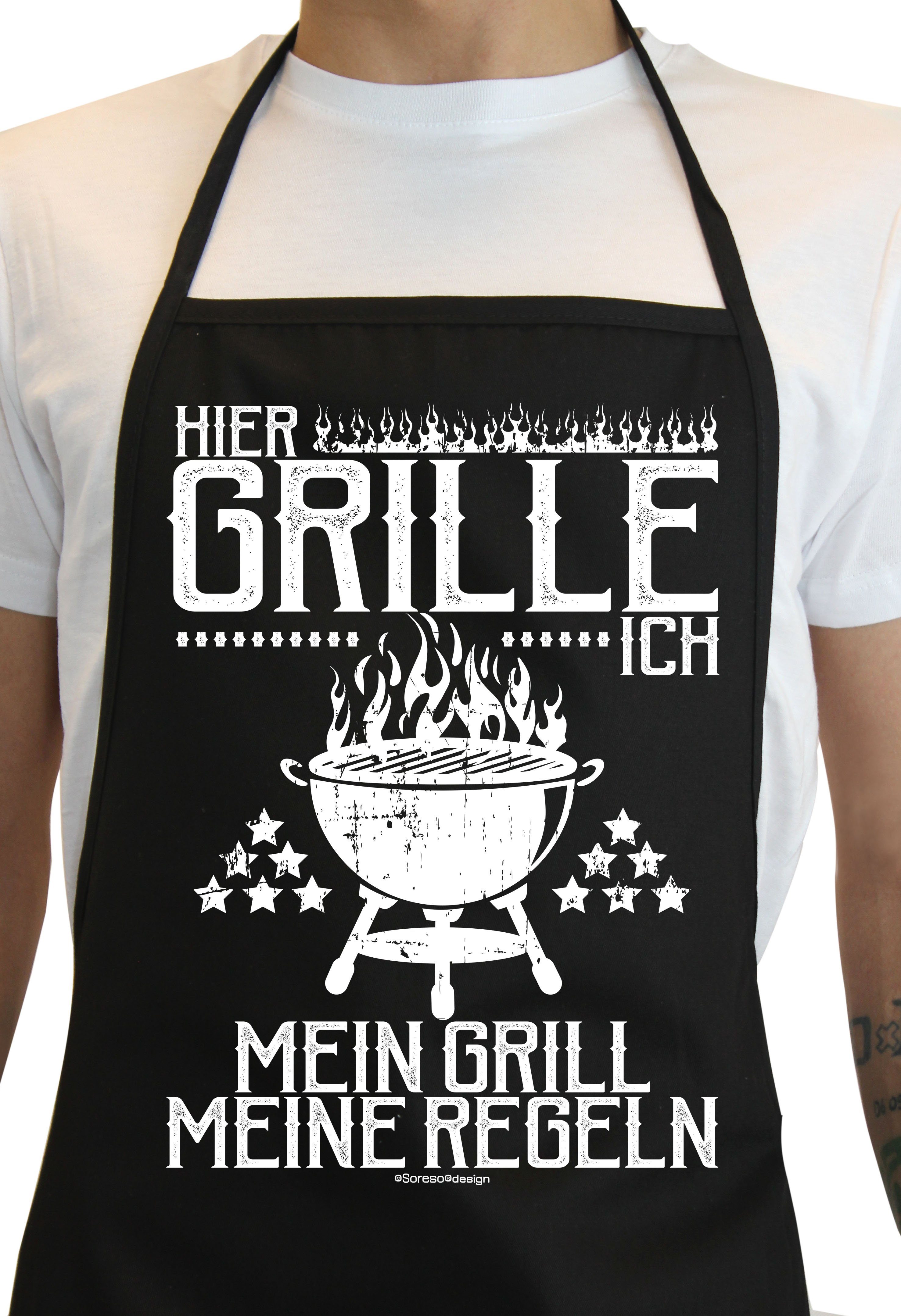 Soreso® Grillschürze Hier Grille ich - Mein Grill - Meine Regeln, (2-tlg), Made in Deutschland!