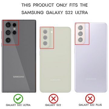 Nalia Smartphone-Hülle Samsung Galaxy S22 Ultra, Leder-Look Silikon Hülle / Anti-Fingerabdruck / Kratzfest / Rutschfest