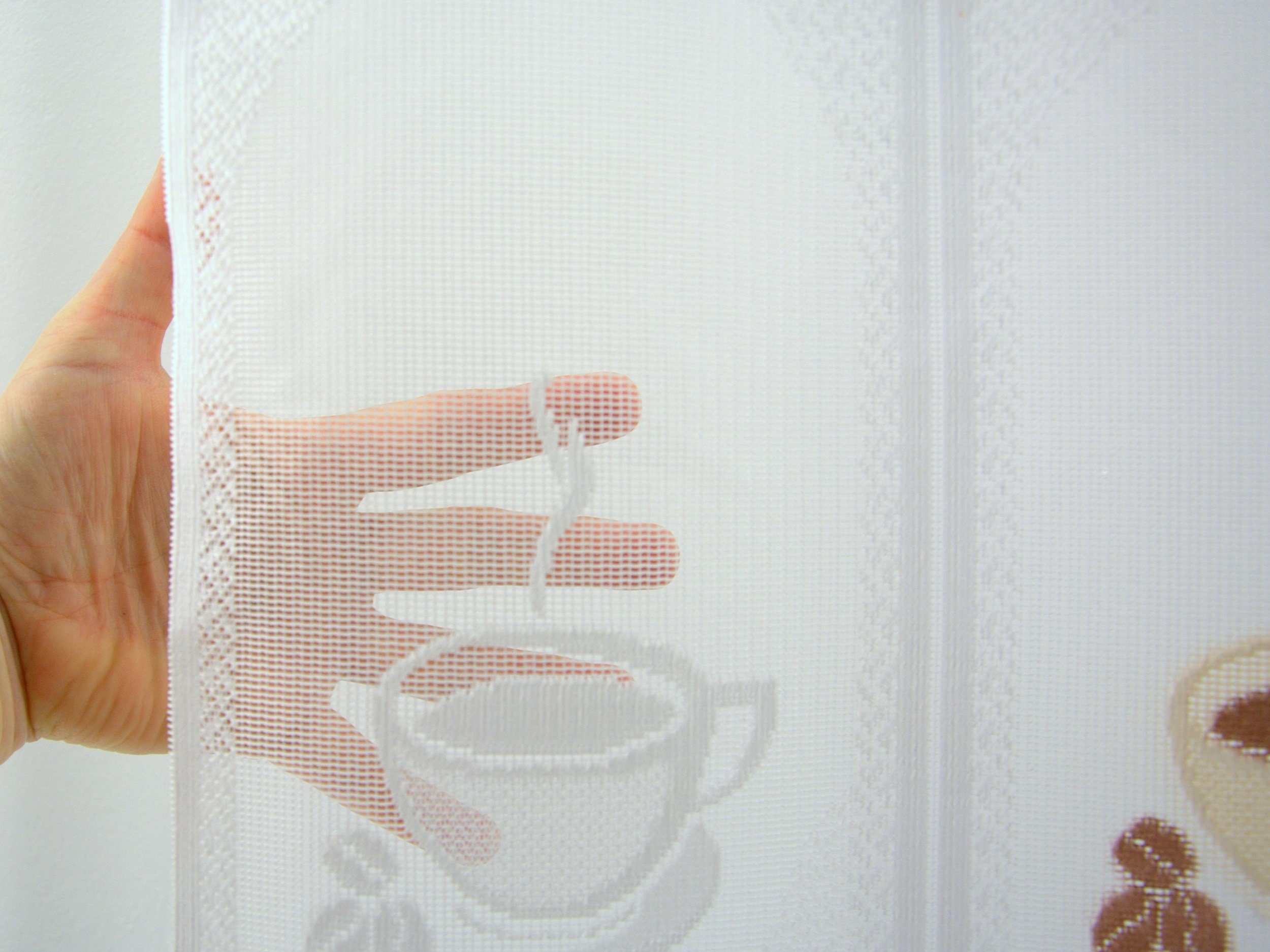 Scheibengardine Scheibengardine Kaffee Tasse, Höhe Bistrogardine, transparent, Clever-Kauf-24, Scheibengardine transparent, 45cm