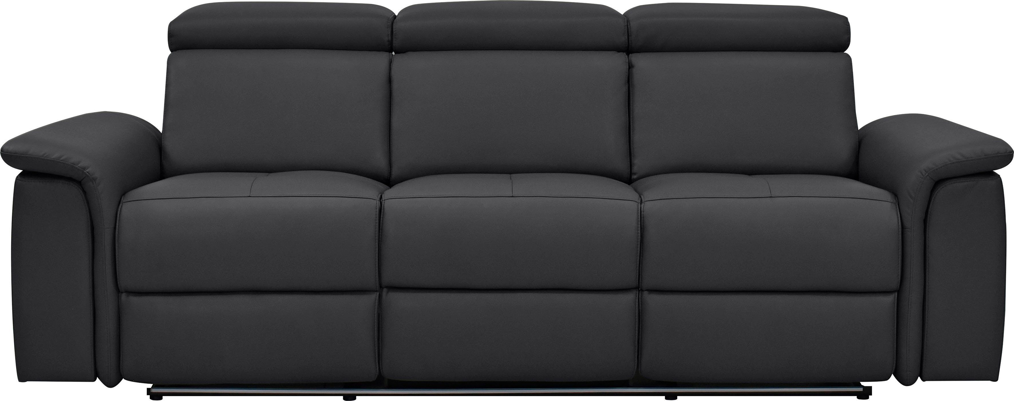 OTTO home 3-Sitzer Pareli 229cm, manuelle u. elektr. Relaxfunktion in 2 Sitzen, USB, KT-Verstellung, LED Beleuchtung, in Echtleder, Kunstleder, Web