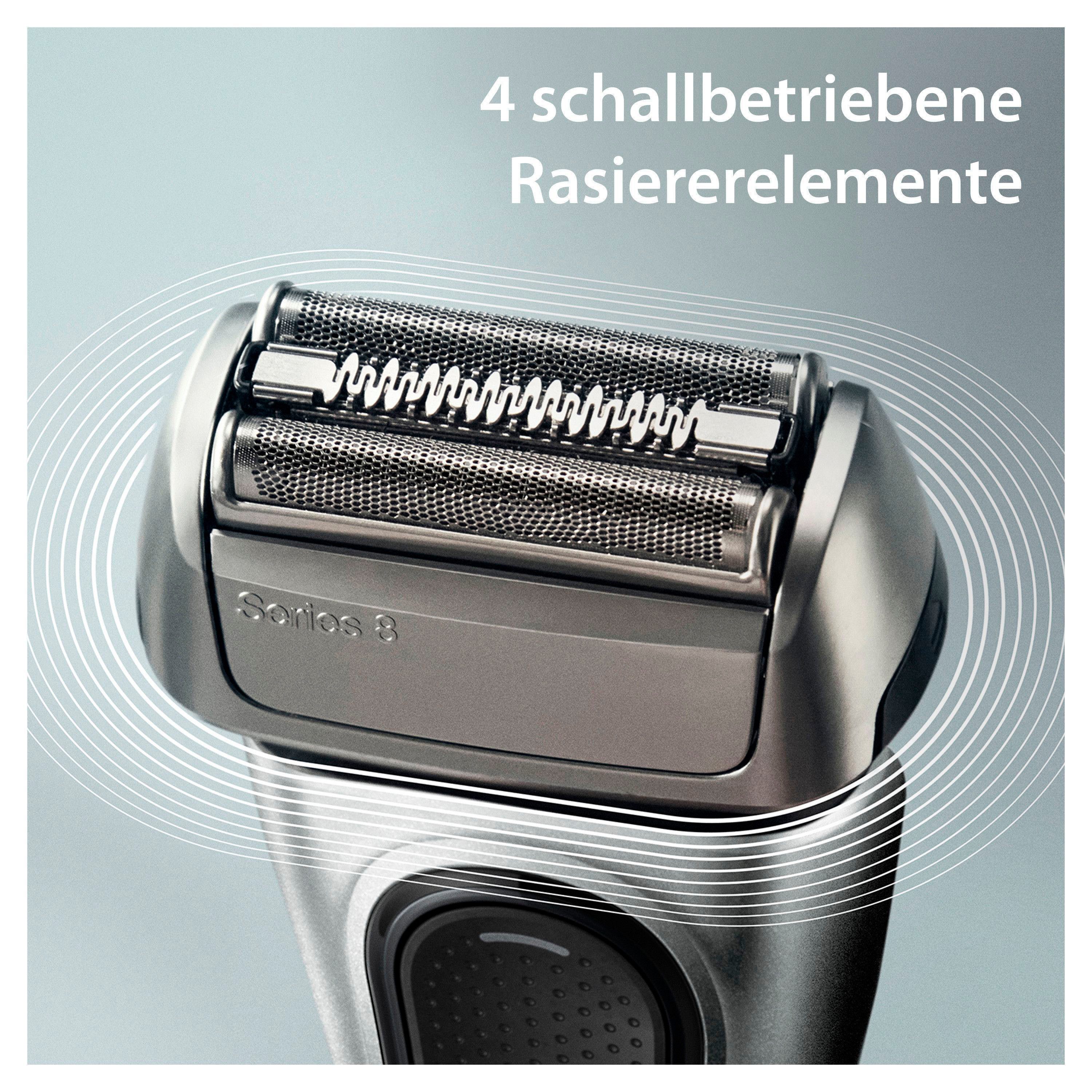 Braun Elektrorasierer Series 8 8567cc, 5-Stufen-Reinigungs- und Ladestation, ProTrimmer