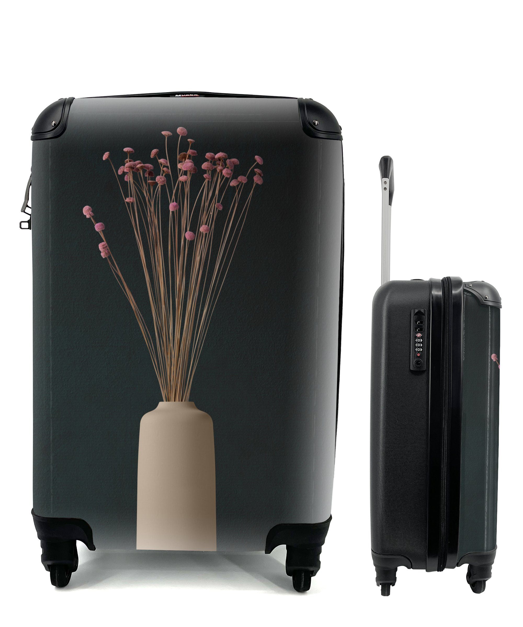 MuchoWow Handgepäckkoffer Vase - Stilleben - Blumen, 4 Rollen, Reisetasche mit rollen, Handgepäck für Ferien, Trolley, Reisekoffer