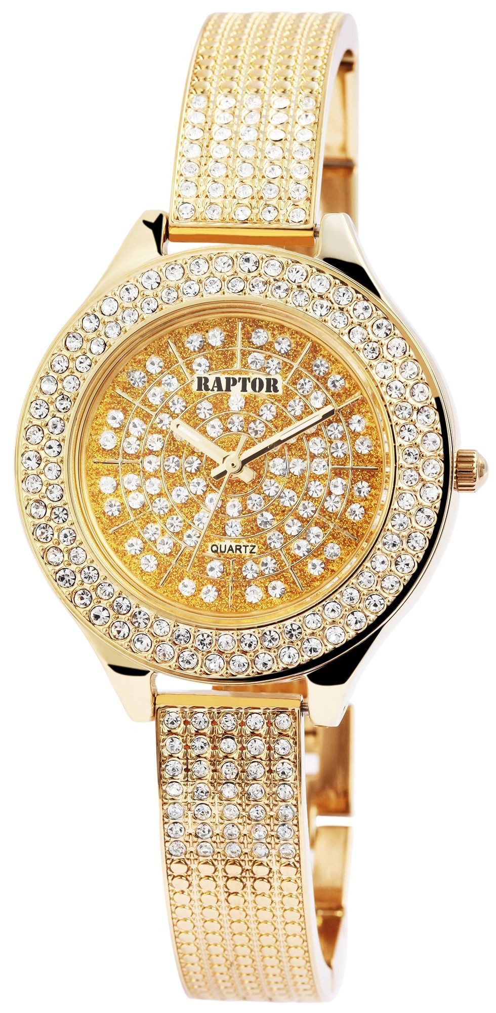 Raptor Quarzuhr Suela mit Metallarmband, Strasssteine, Mineralglas