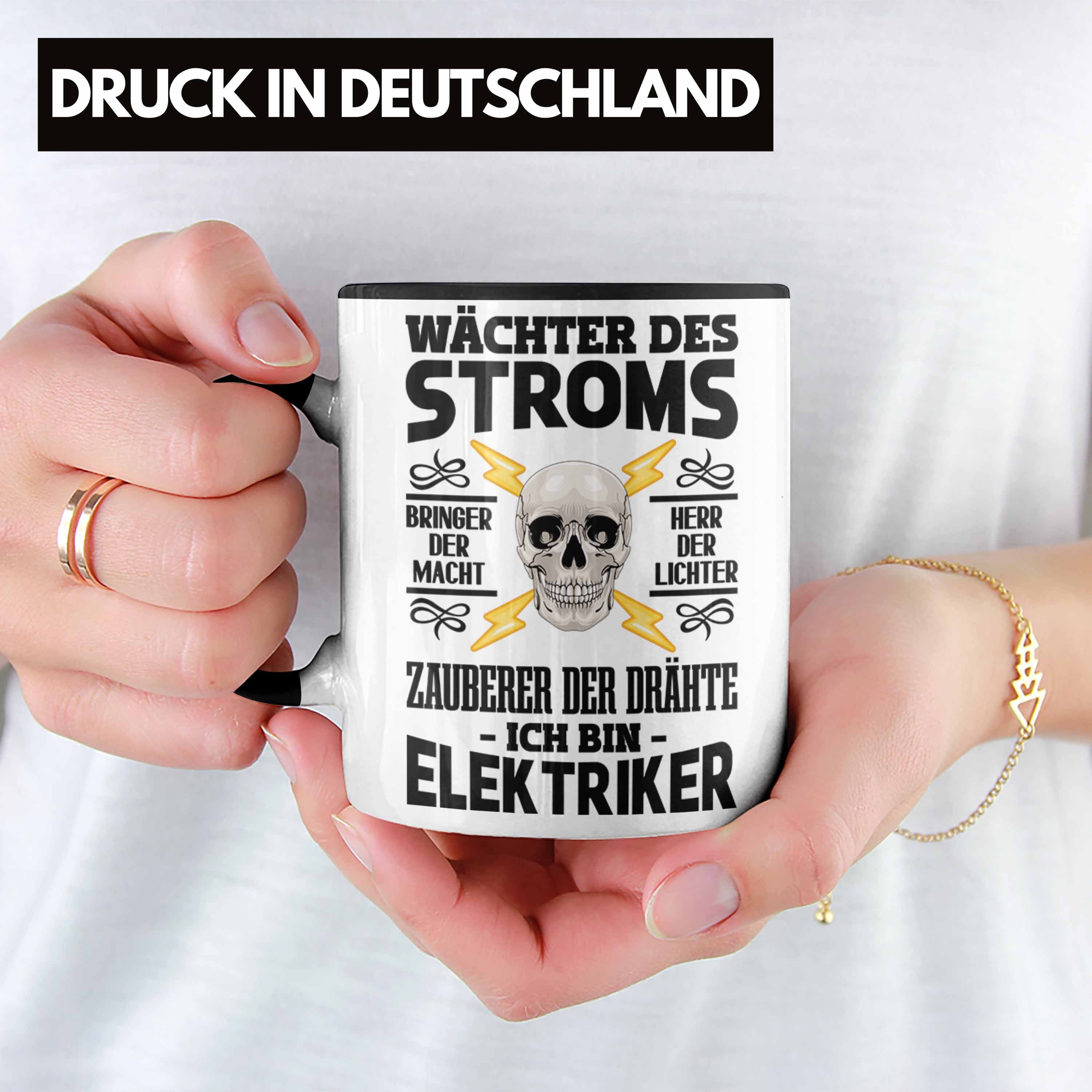 Trendation Tasse Trendation - Elektriker Tasse Männer für Schwarz Geschenke Kaffeebecher Lustig Spruch Gadget Geschenk