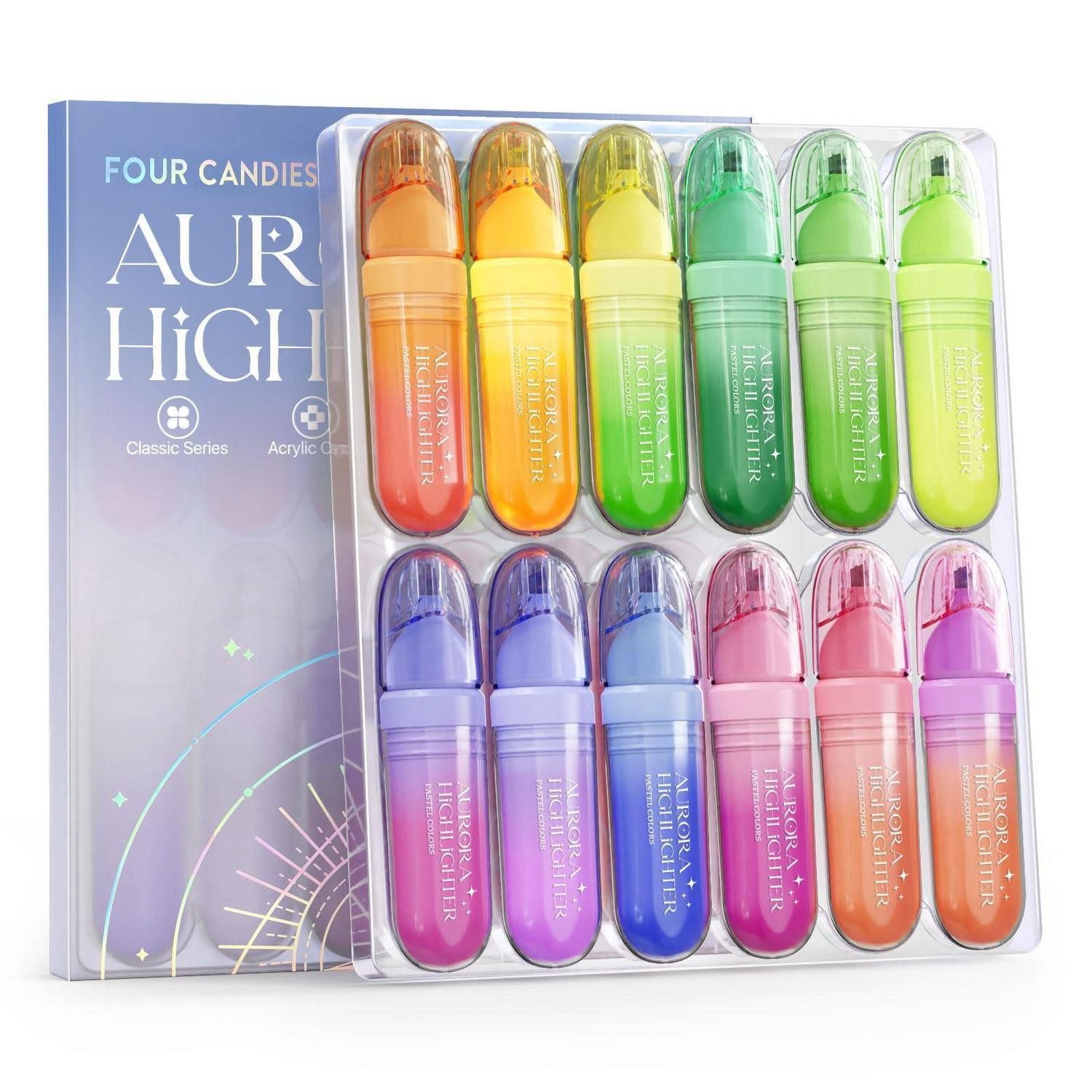 LuxusKollektion Marker Textmarker Set Pastell 12 Farben Keilspitze