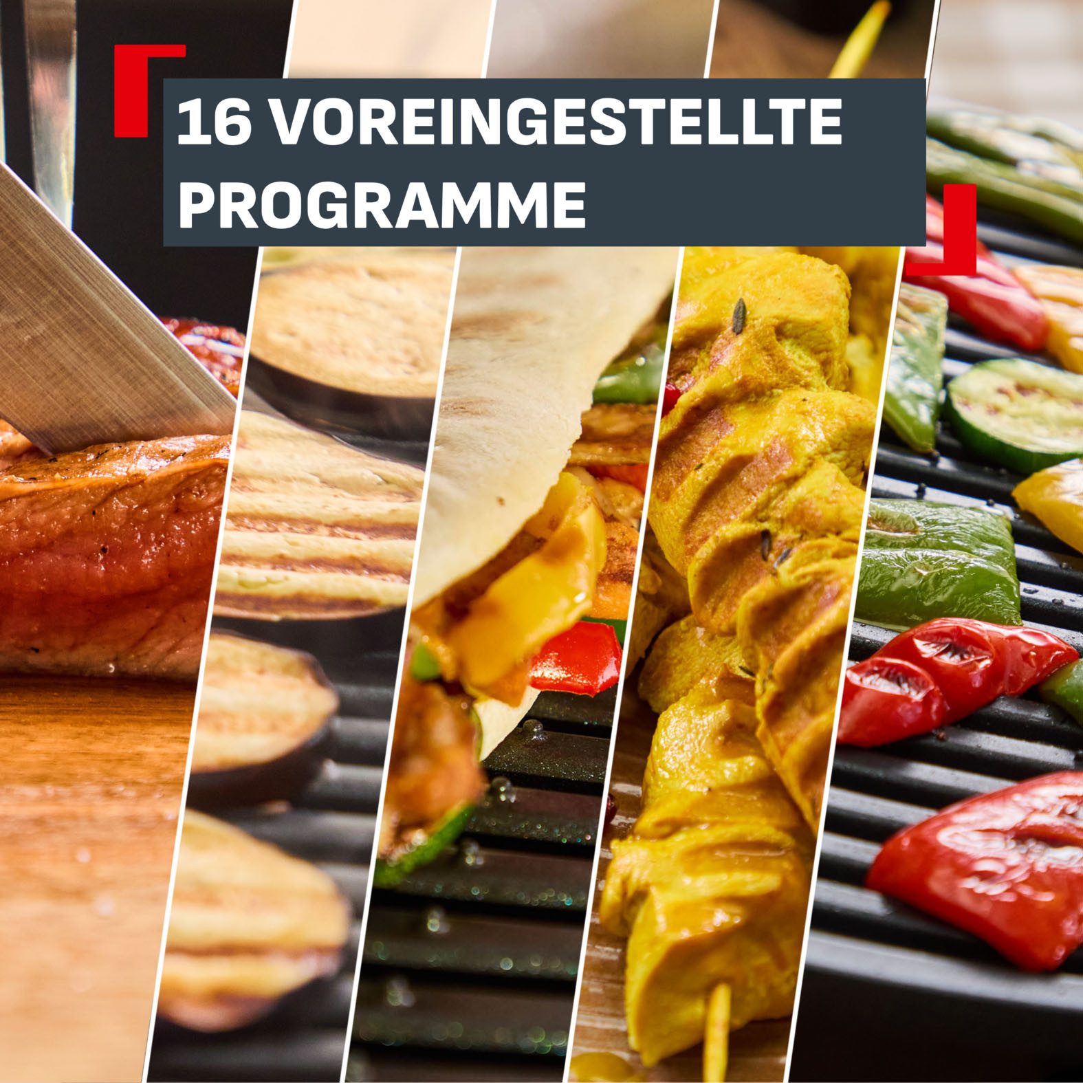 Tefal Kontaktgrill OptiGrill Elite XL, spülmaschinengeeignete Platten, 2200 W, Countdown zum Grillergebnis, Grillboost für Grillstreifen, GC760D – Bild 4 von 5