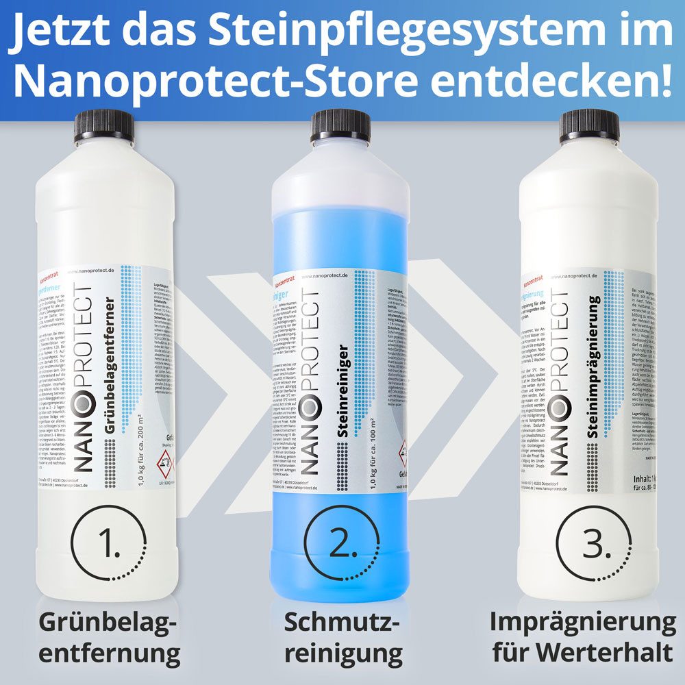 Nanoprotect Steinreiniger Naturstein-Reiniger (Set-Typ, [- Set-Info Kraftvoll und schonend)