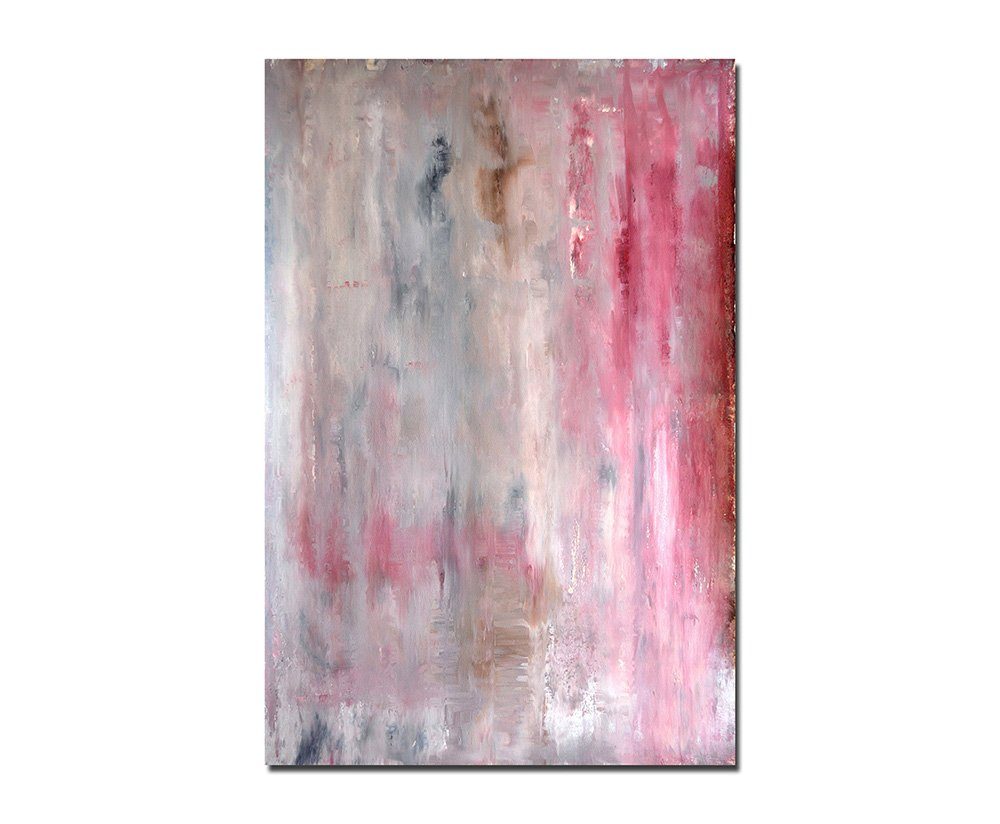 Sinus Art Leinwandbild 120x80cm Malerei Kunstwerk abstrakt rot/beige