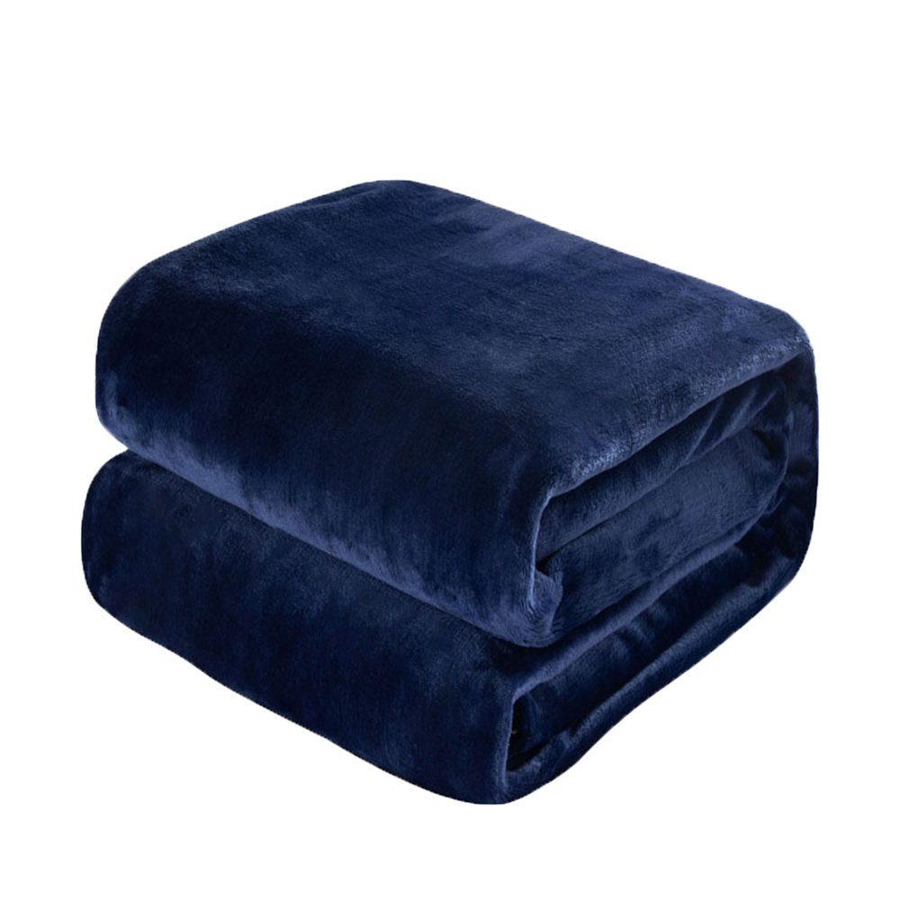 Wohndecke Kuscheldecke Flauschig Decke Grau - Fleece decke Warme Sofa Decke, GelldG Dunkelblau( 150*200)