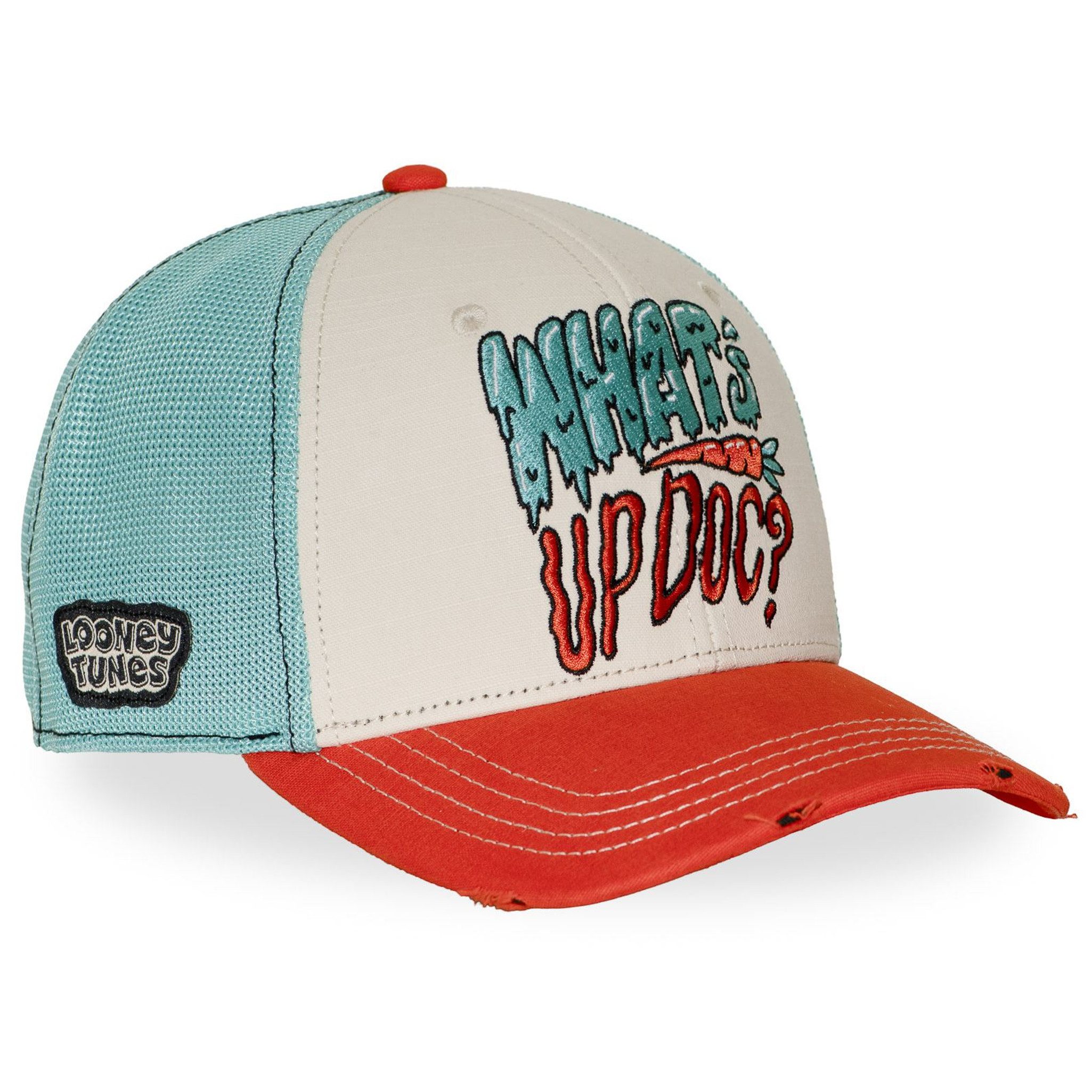 Capslab Trucker Cap CAPSLAB X LOONEY TUNES WHATS UP DOC Premium Semi-Curved Trucker Cap (Basecap, Basecap, Meshcap, Trucker Kappe) Used-Look