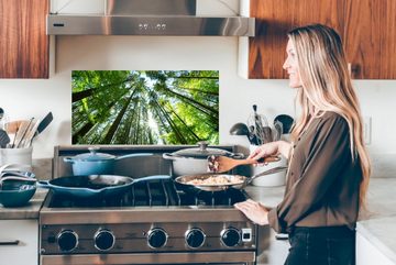 MuchoWow Küchenrückwand Wald - Licht - Sommer - Grün, (1-tlg), 60x30 cm, Wandschutz, gegen Fett und Schmutzflecken für Küchen