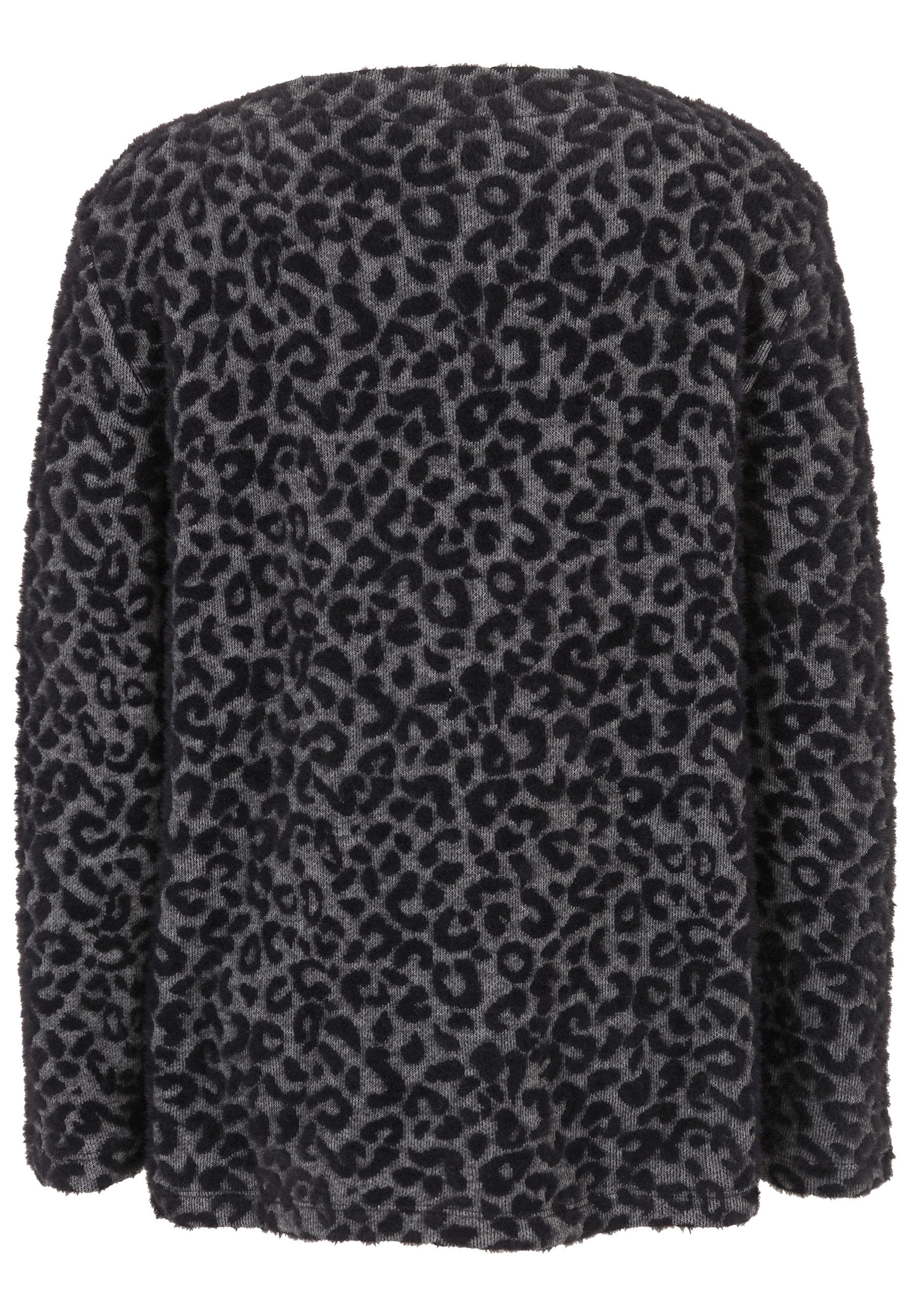 Doris Streich Strickpullover mit Leo-Jacquard-Muster günstig online kaufen