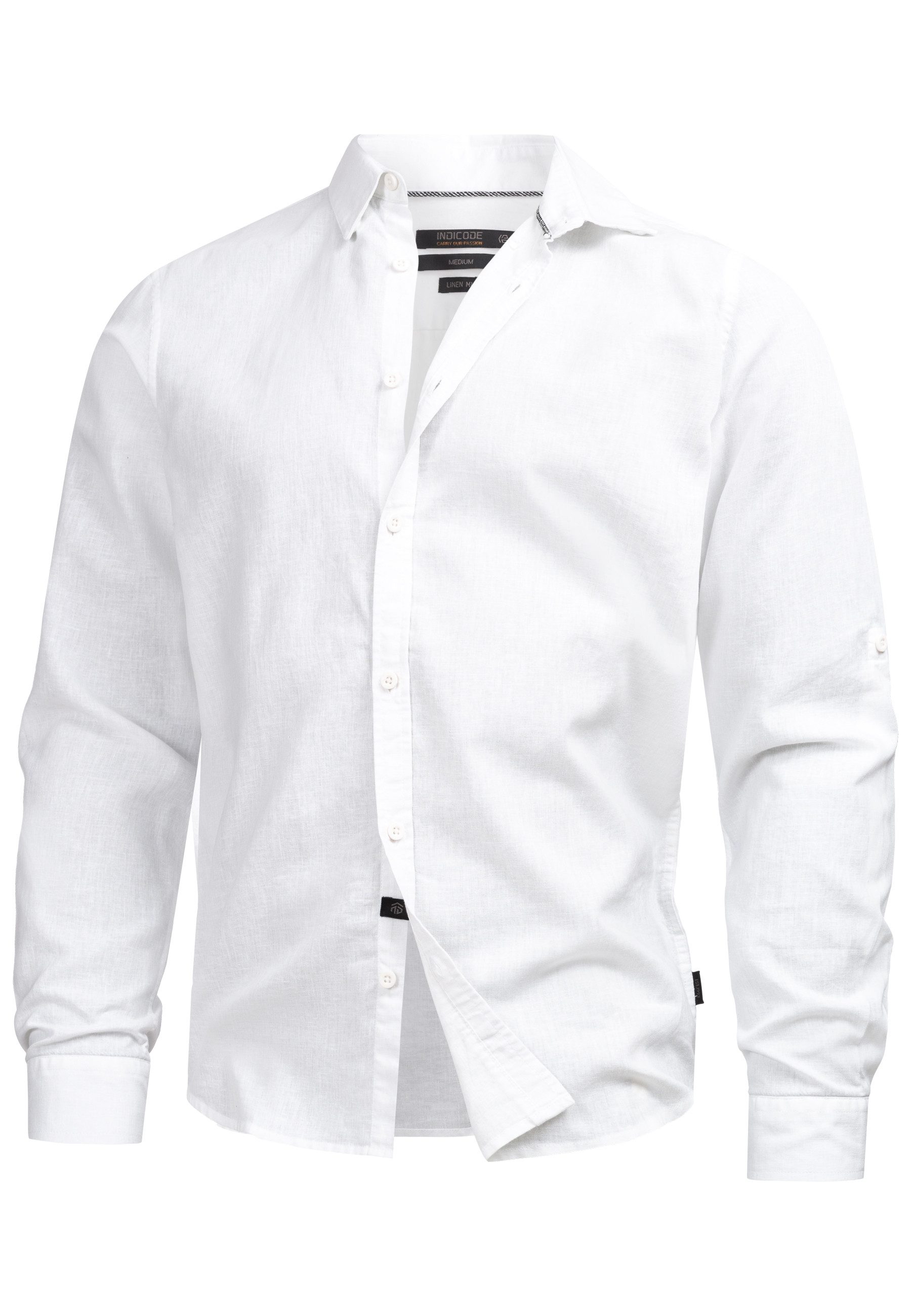 Indicode Langarmhemd Herren Brayden Herrenhemd Langarm mit Button-Down-Krag günstig online kaufen