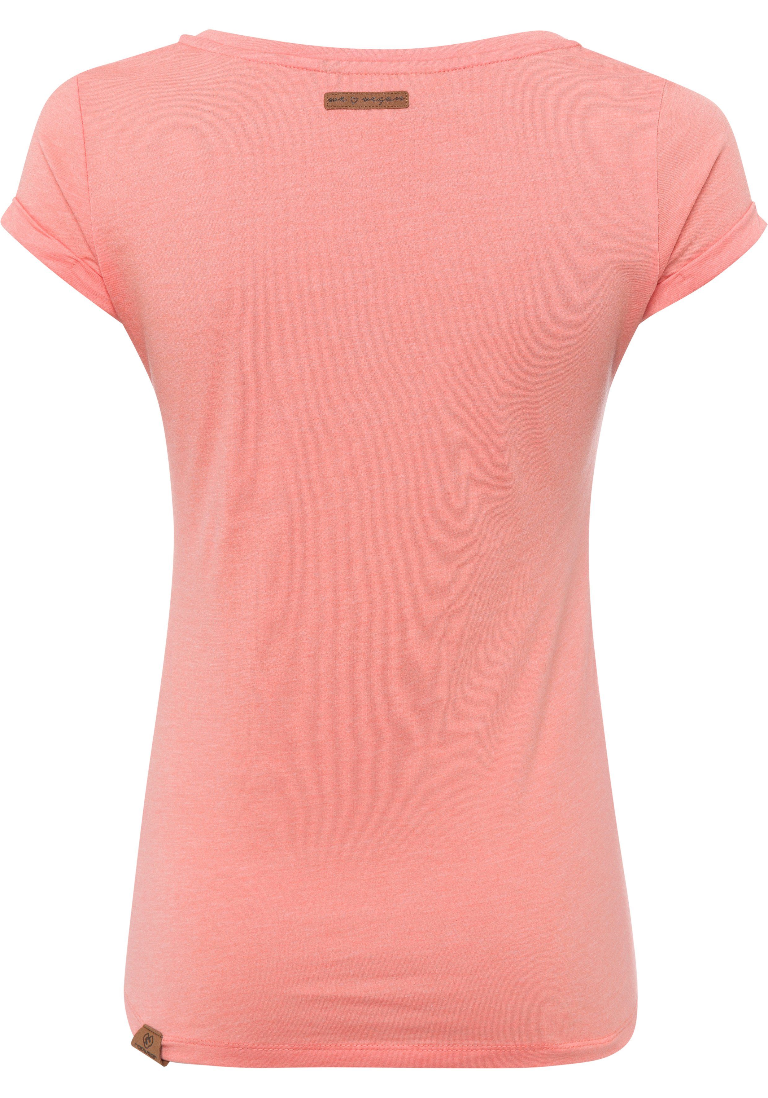 coral mit Ragwear T-Shirt PRINT MINT Front-Print 4005