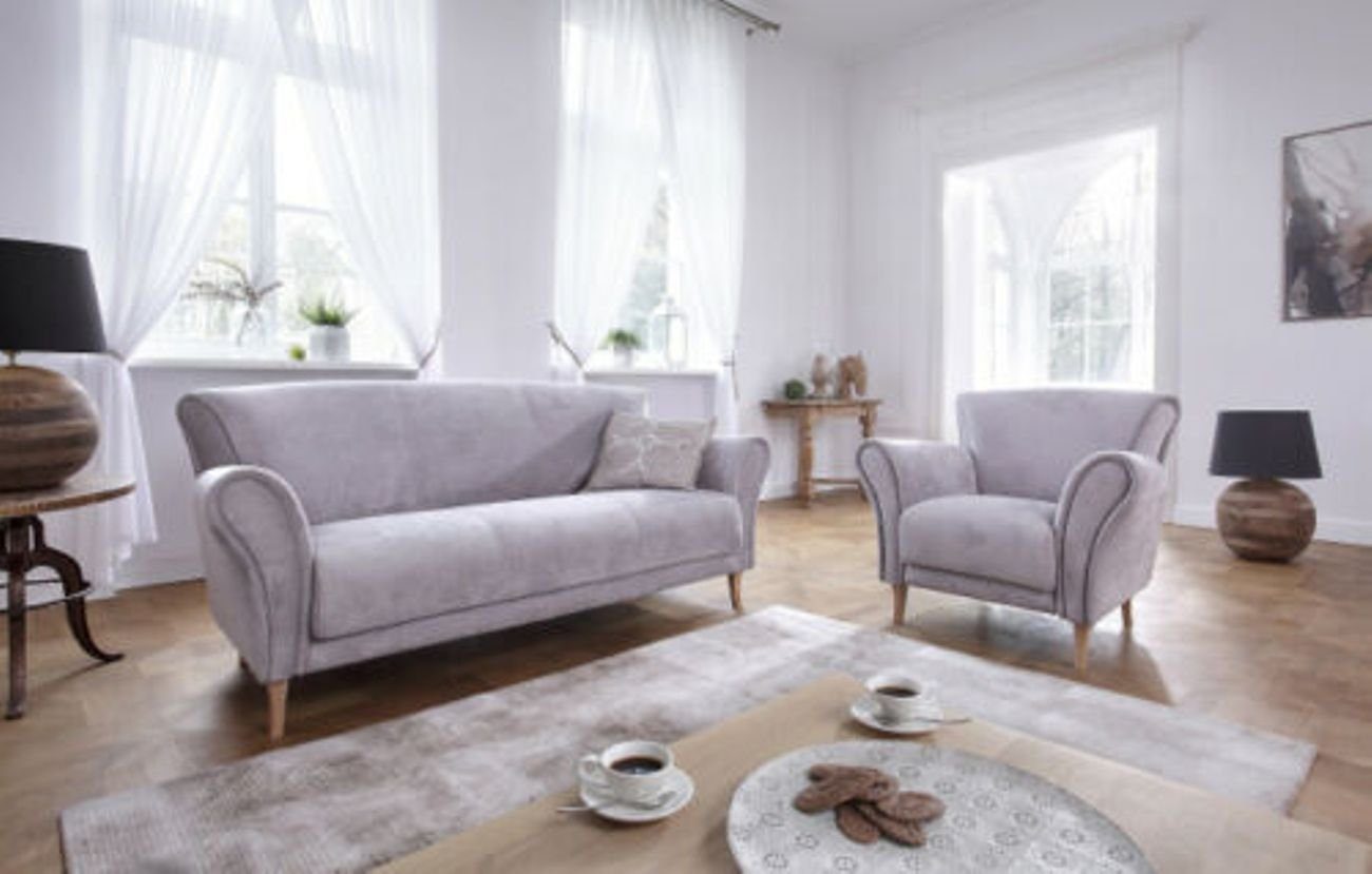 JVmoebel Sofa Weiße Sofagarnitur 3+1 Sitzer Sofas Polster Moderne Couchen, Made in Europe