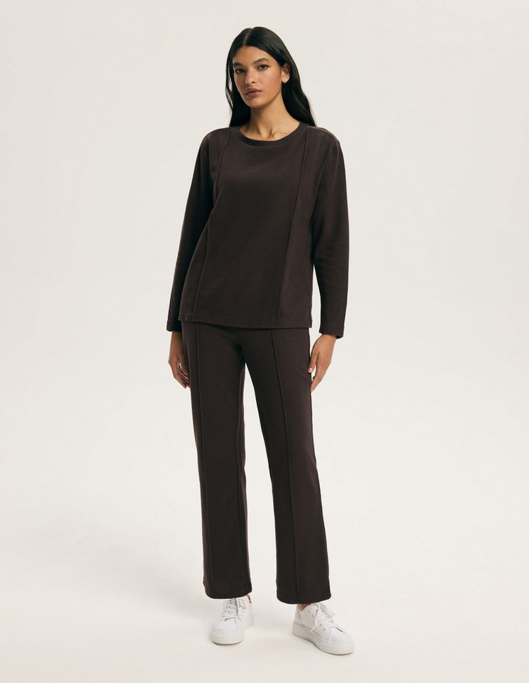 ESOTIQ Hausanzug Hausanzug Loungewear Set aus Baumwollmix langärmlig bequem Ciri (2 tlg)