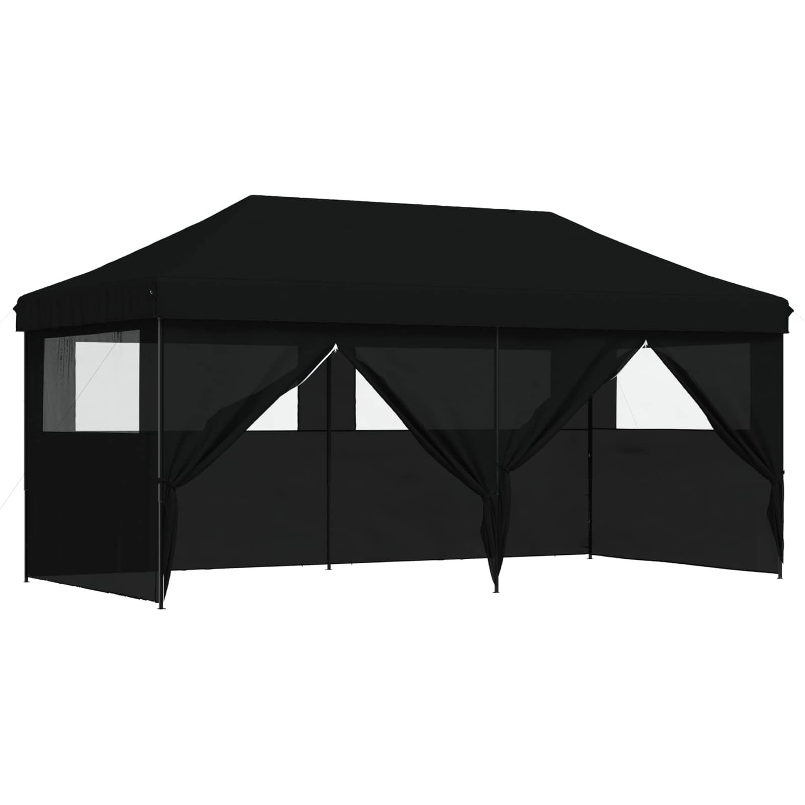 vidaXL Partyzelt Party-Zelt Schwarz 292 x 580 x 315 cm Oxford-Stoff