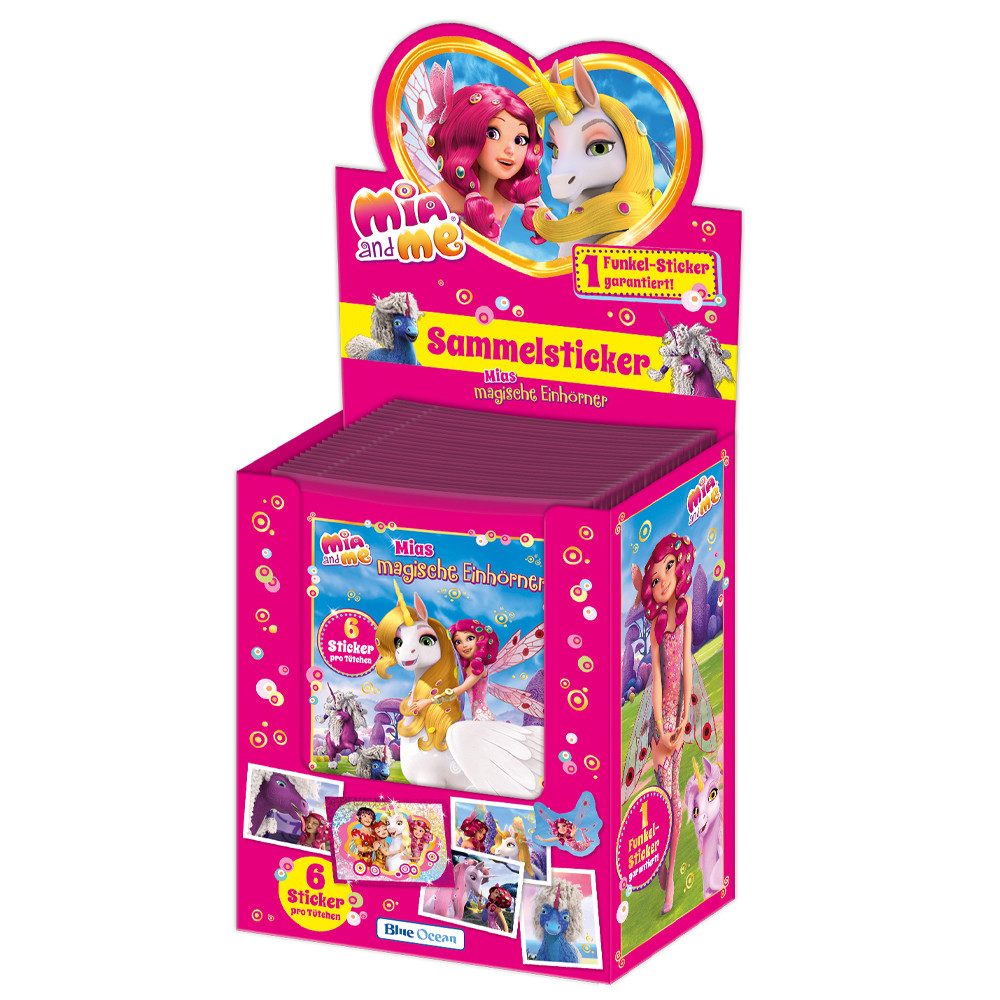 Blue Ocean Sammelkarte collect-it Sleeves + Mia and Me Serie 8 Sticker 3 Displays (150 Tüten)
