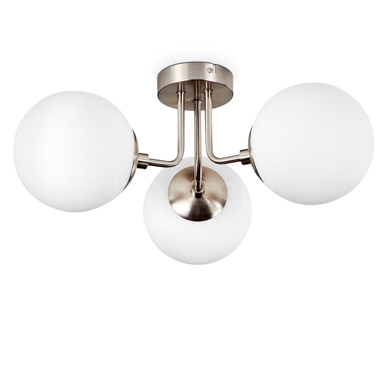 hofstein Deckenleuchte moderne Deckenlampe aus Metall/Glas in Nickel-matt/M günstig online kaufen