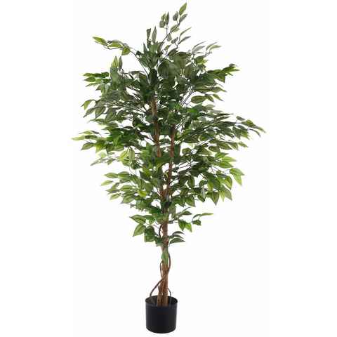 Kunstpflanze Ficus Benjamini Grünpflanze, Creativ green, Höhe 120 cm