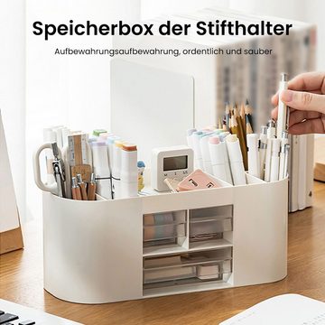 Fivejoy Aufbewahrungsbox Plastic Pen Holder Organiser Desktop Double Layer Desk Storage Box