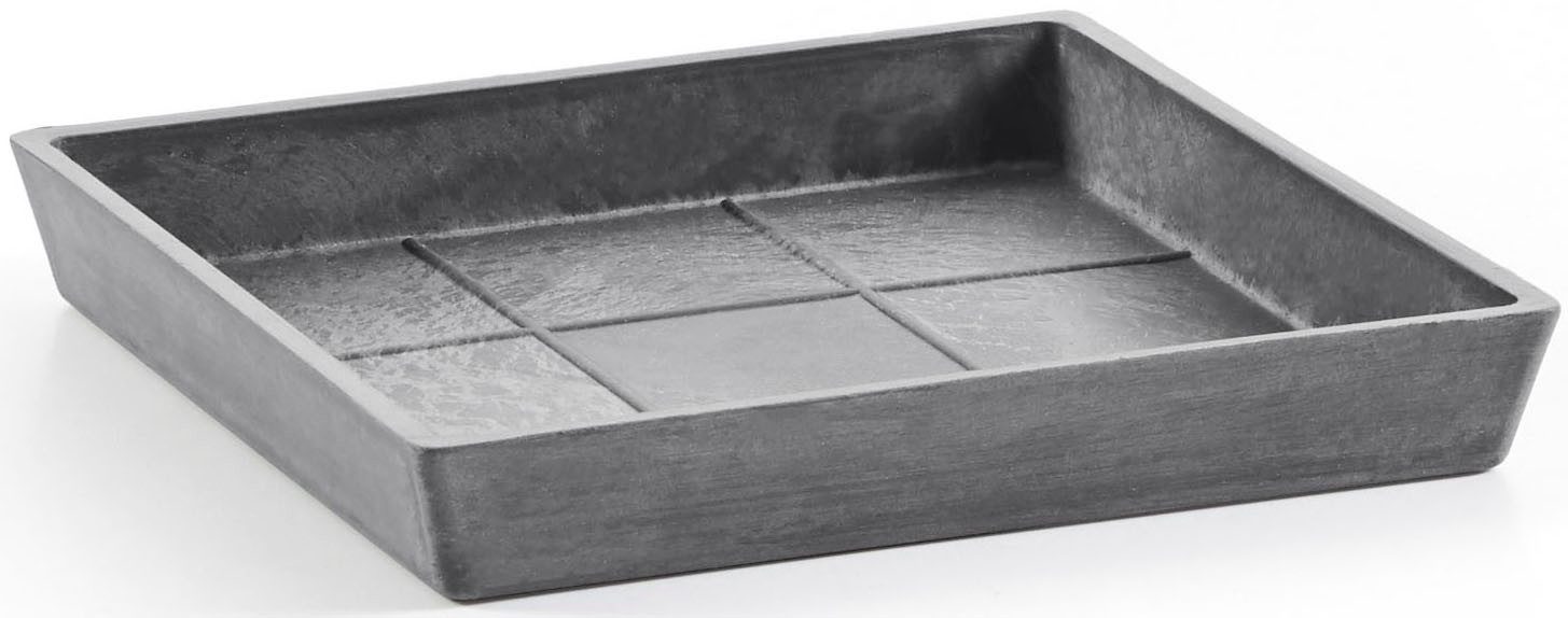 ECOPOTS Topfuntersetzer Quadratisch 45 Grau, Zubehör für Ecopots Pflanzgefäße, für innen und außen: frostsicher, bruchsicher und lichtbeständig