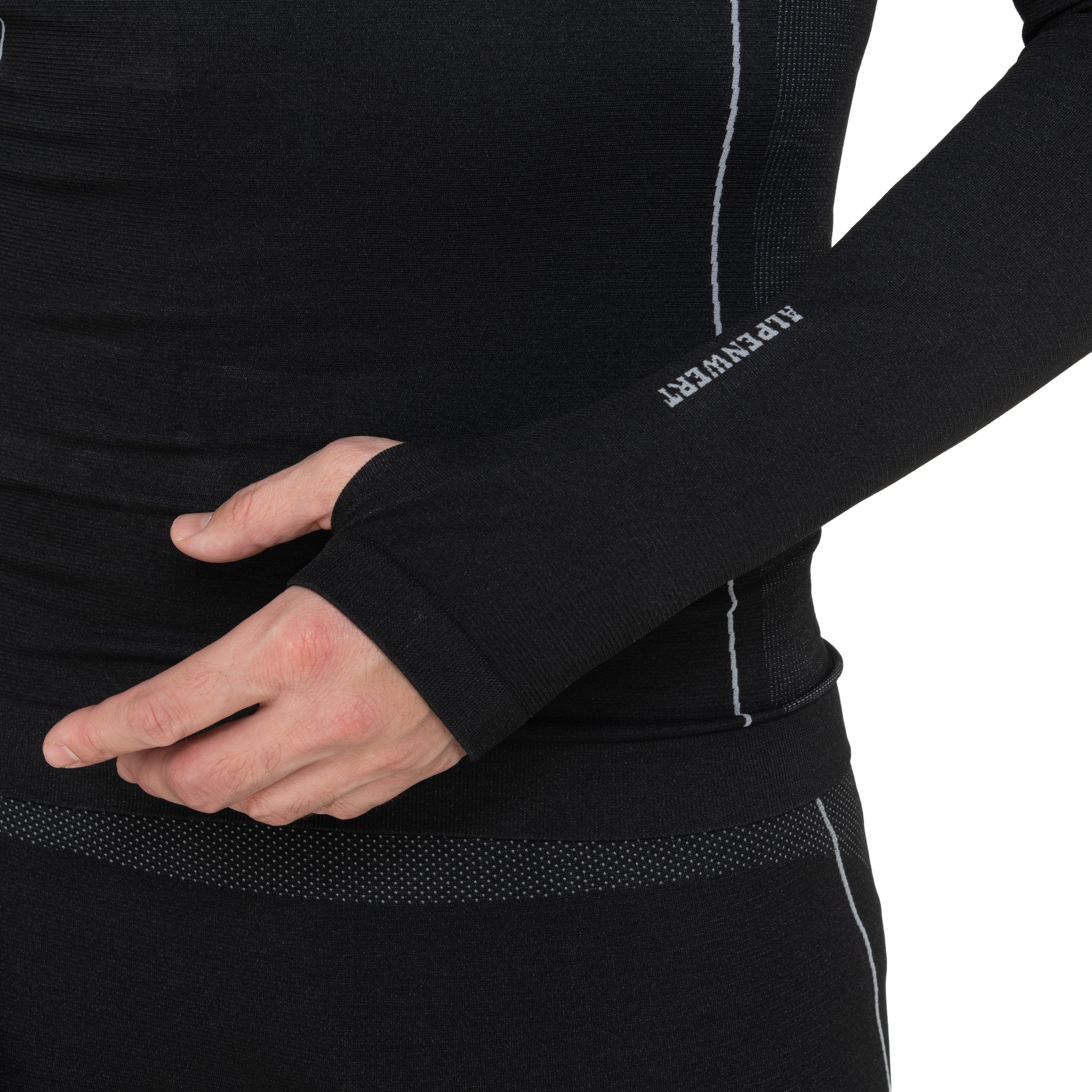 Alpenwert Thermounterhemd Thermounterwäsche Set Herren – mit Daumenloch wärmend & atmungsaktiv (Set, 1) ideal für Wintersportaktivitäten, atmungsaktiv mit Daumenloch