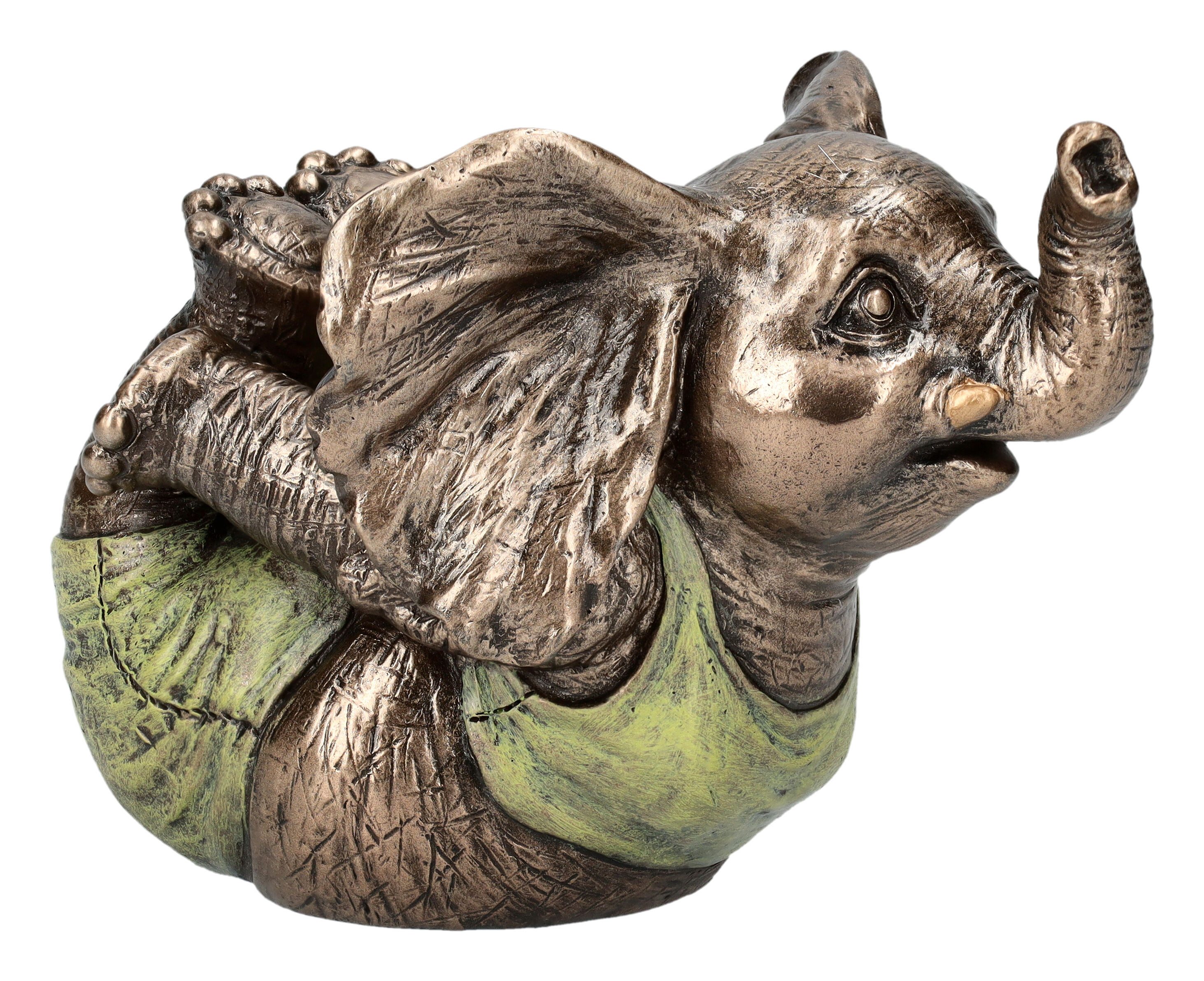 Figuren Shop GmbH Tierfigur Elefanten Figur beim Yoga - Bogen - Veronese - Tierfigur Dekofigur