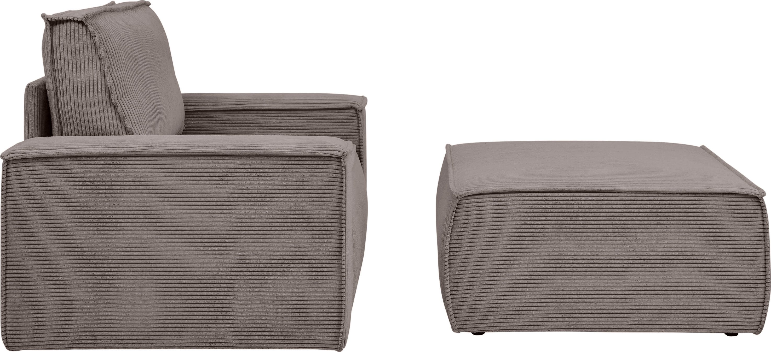 OTTO home Sessel SHERWOOD Cord Sessel-Set, Loveseat und Hocker im Set, passend zur Polster-Serie SHERWOOD – Bild 5 von 5