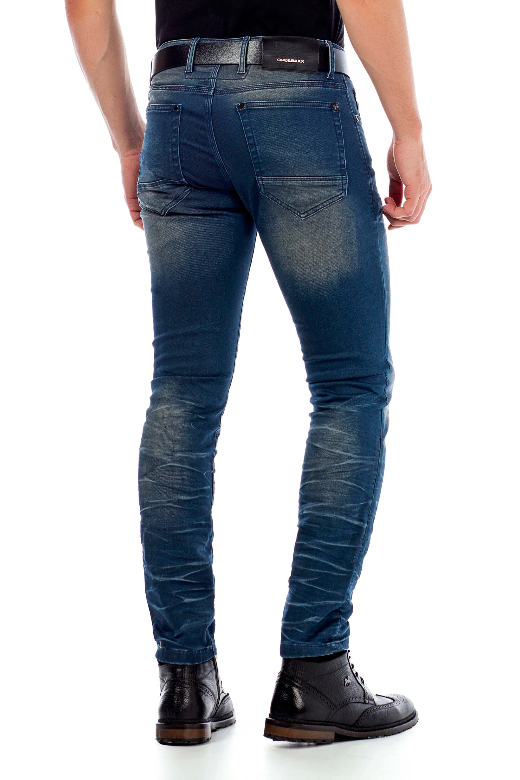 Fit Straight Slim-fit-Jeans in blau Style Baxx im 5-Pocket Cipo &