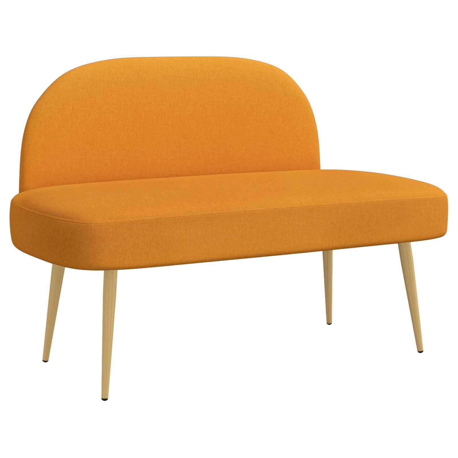vidaXL Gepolsterte Bank mit Rückenlehne Dunkelgelb 110 x 60 x 76 cm (1-St)