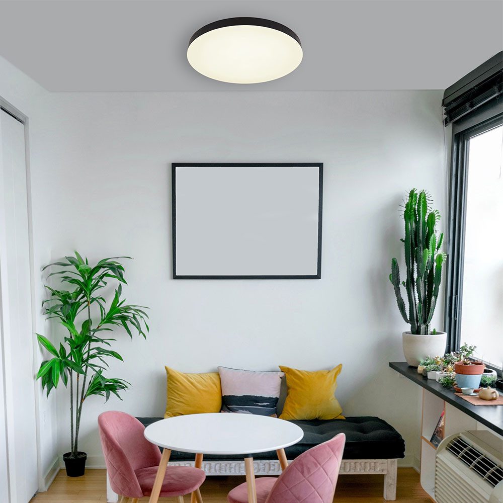 GLOBO LIGHTING LED Deckenleuchte, LED-Leuchtmittel fest verbaut, Warmweiß, Deckenlampe Deckenleuchte Wohnzimmerlampe schwarz LED