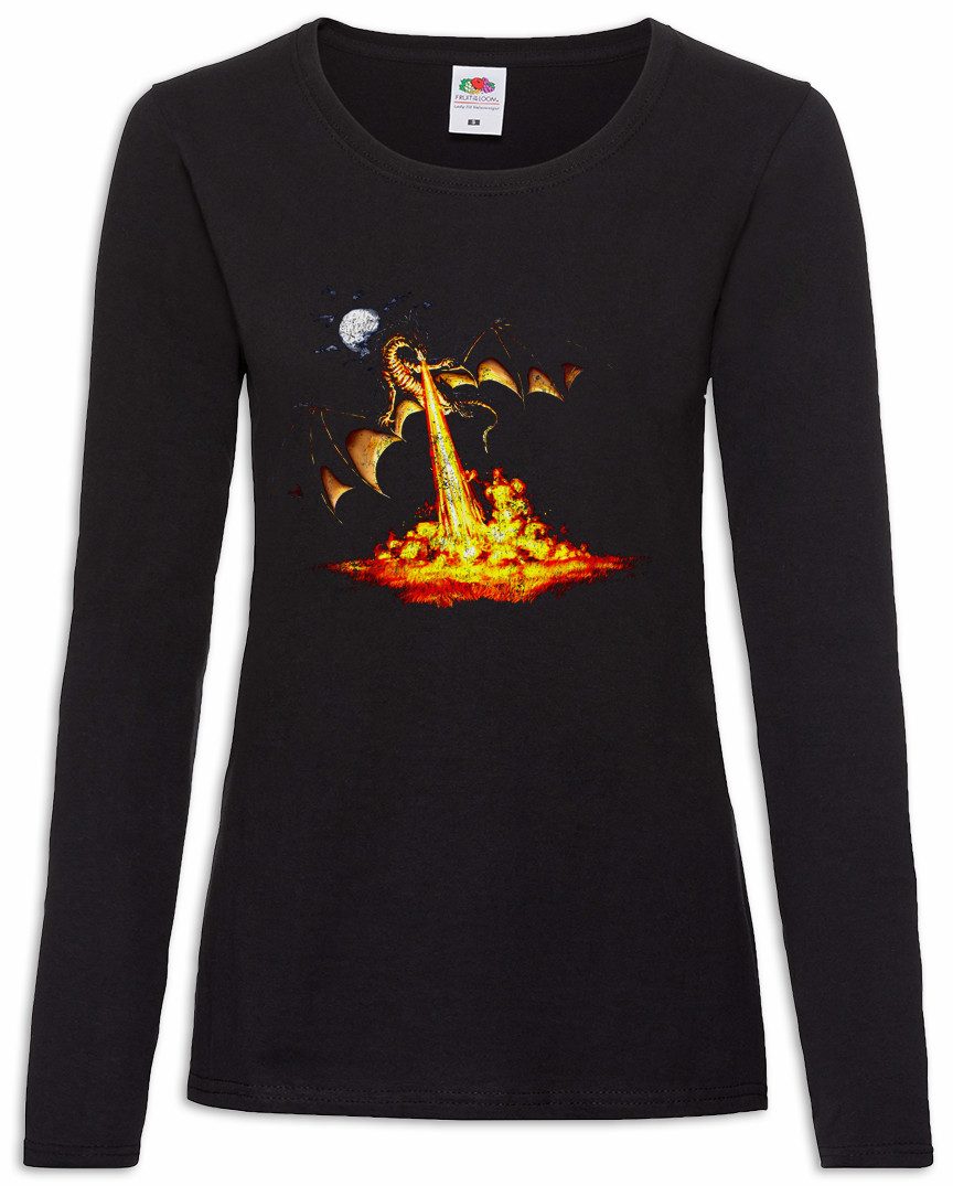 Langarmshirt Dragon III Damen Langarmshirt Drache Fantasy Tattoo Monster Drachen