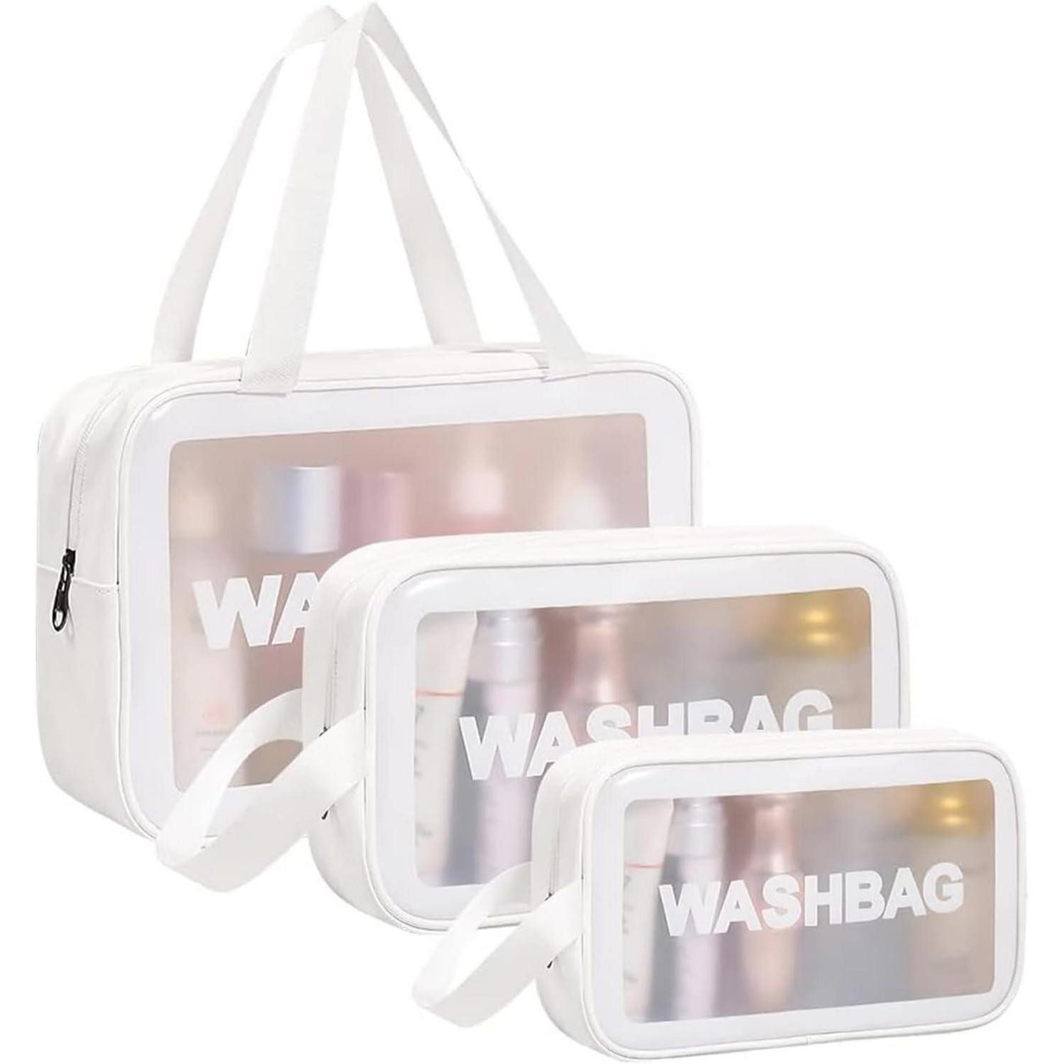 Kosmetiktasche Transparente Kosmetiktasche PVC Kulturbeutel Set 4-teilig