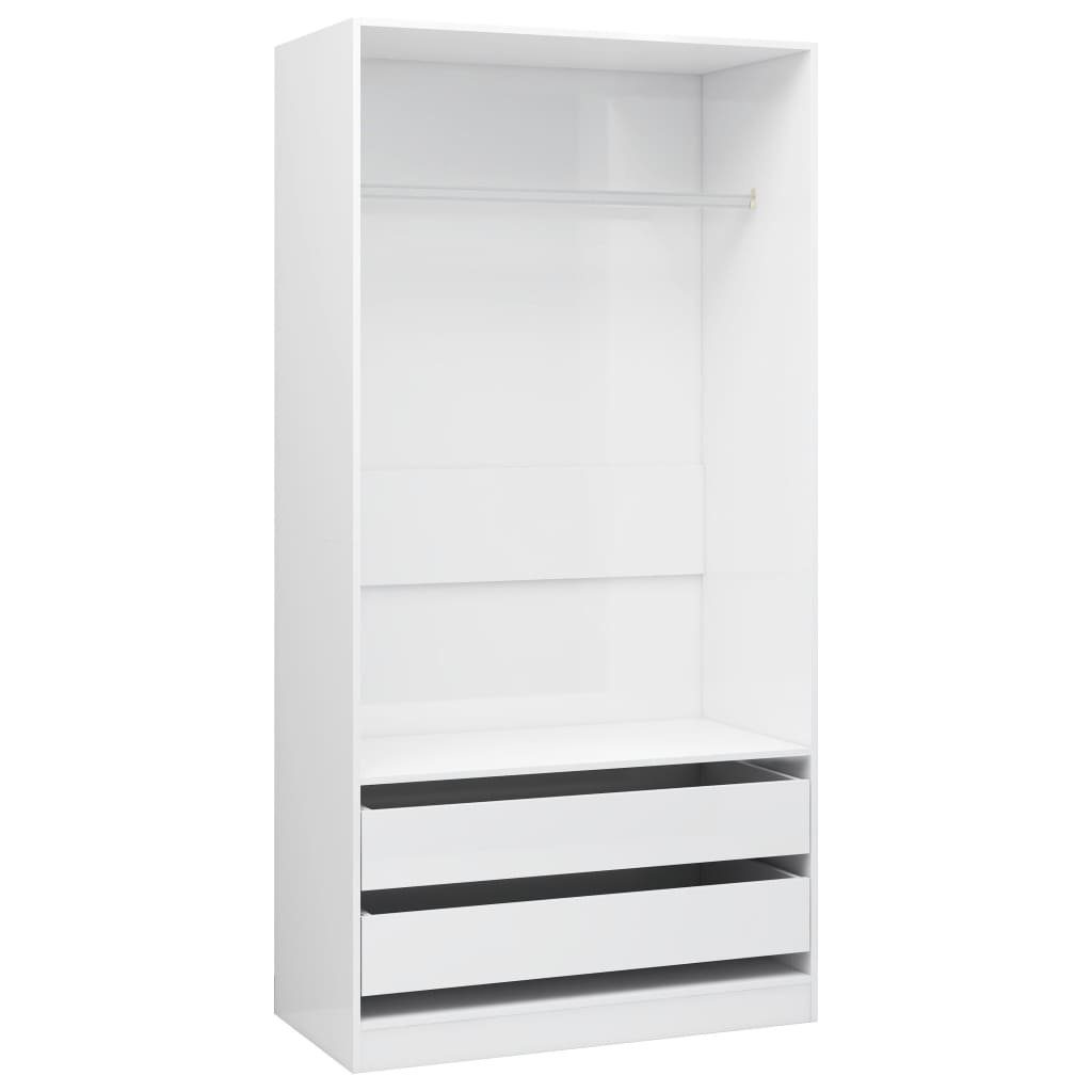 Kleiderschrank Hochglanz-weiß 100ã50ã200 Cm Spanplatte günstig online kaufen