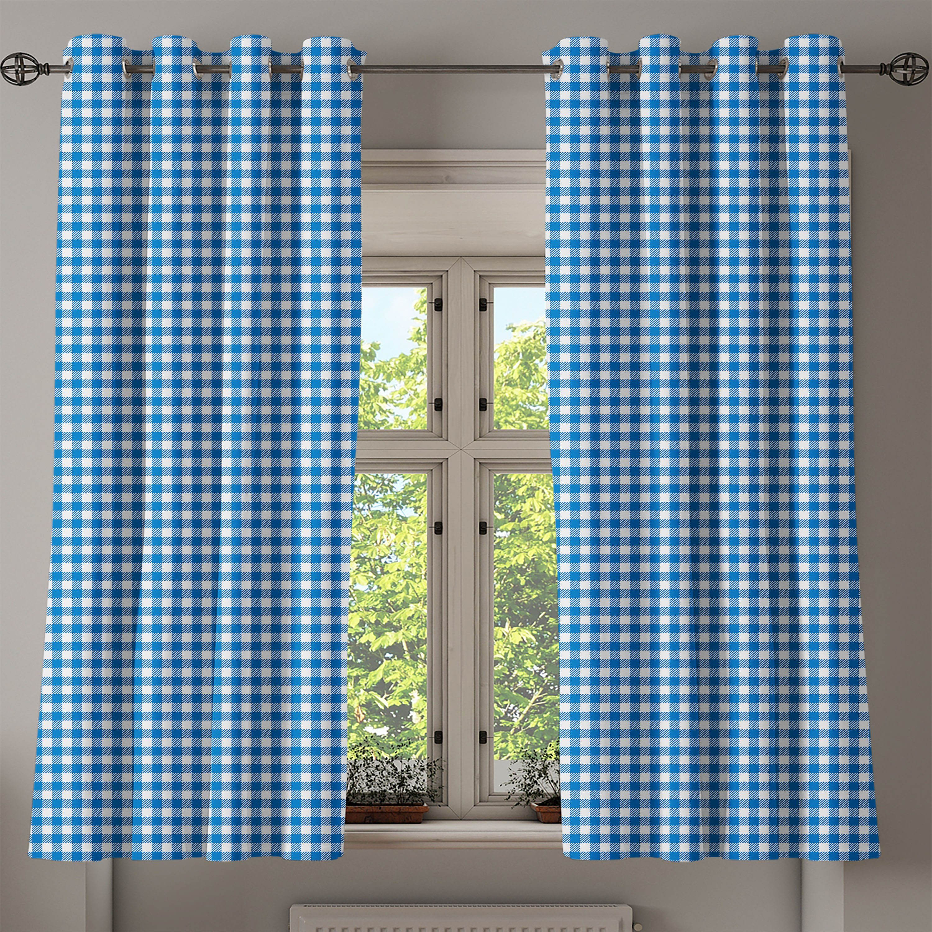 Picknick-Art-Motiv für Gardine Schlafzimmer 2-Panel-Fenstervorhänge Wohnzimmer, Dekorative Küche Abakuhaus,