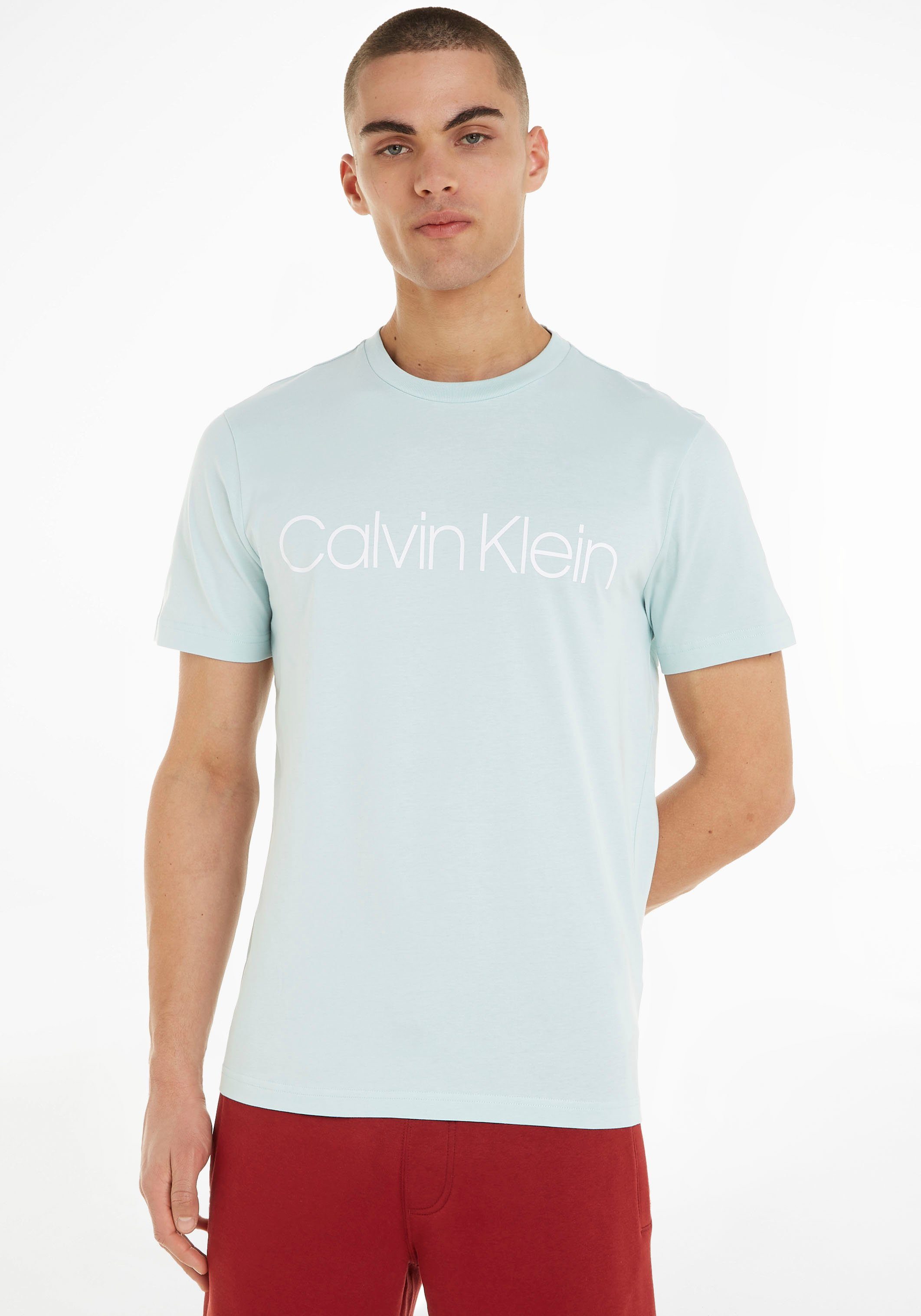 Calvin FRONT mit Logodruck LOGO Klein T-Shirt ghost COTTON Calvin T-SHIRT gl Klein